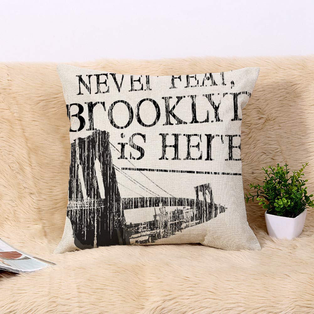 20x20 Inch Throw Pillow Cover - Newsies Neva Feah Brooklyn is Heah Jack Kelly Christian Home Decor - Square Cushion Covers for Sofa, Couch, Bed - Perfect for Living Room, Bedroom & Nursery Decor