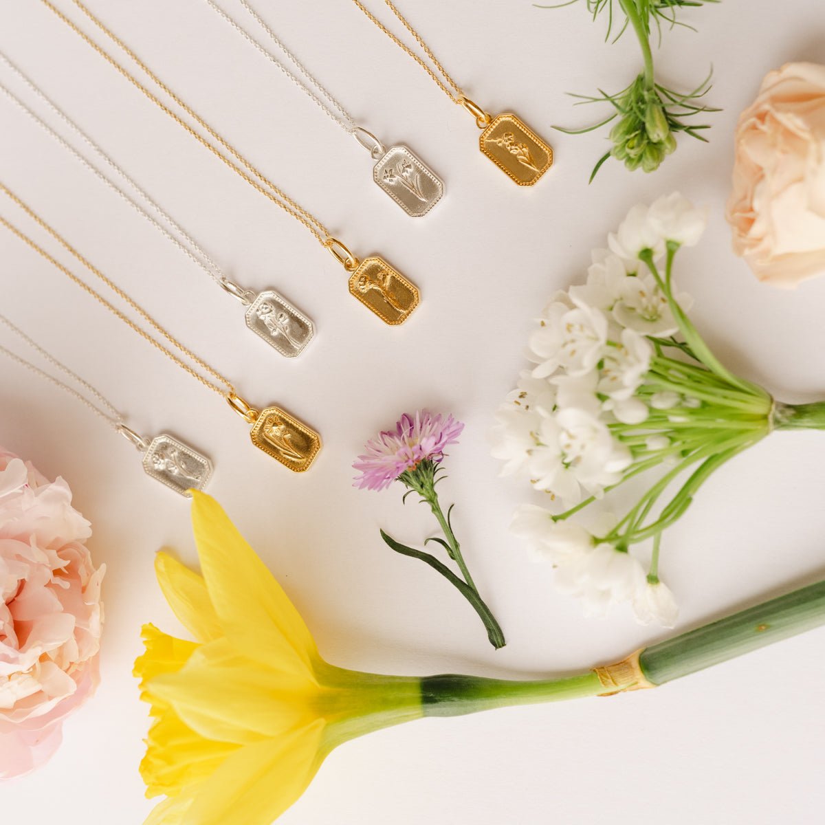 FRAICHE May Birth Flower Necklace - Hawthorne Blossom Gold Jewelry for Women | Perfect Gift for Mother's Day, Birthday & Anniversary