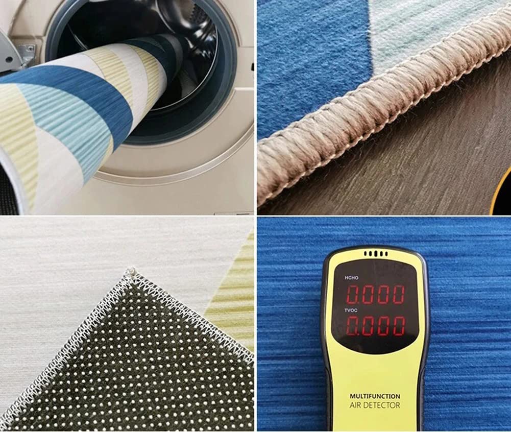 Contemporary Blue Area Rug 5x7ft - Stain Resistant Washable Indoor Outdoor Carpet for Living Room, Dining Room, Playroom | Home Office & Kitchen Runner Rug - Perfect for High Traffic Areas & Pet-Friendly Spaces