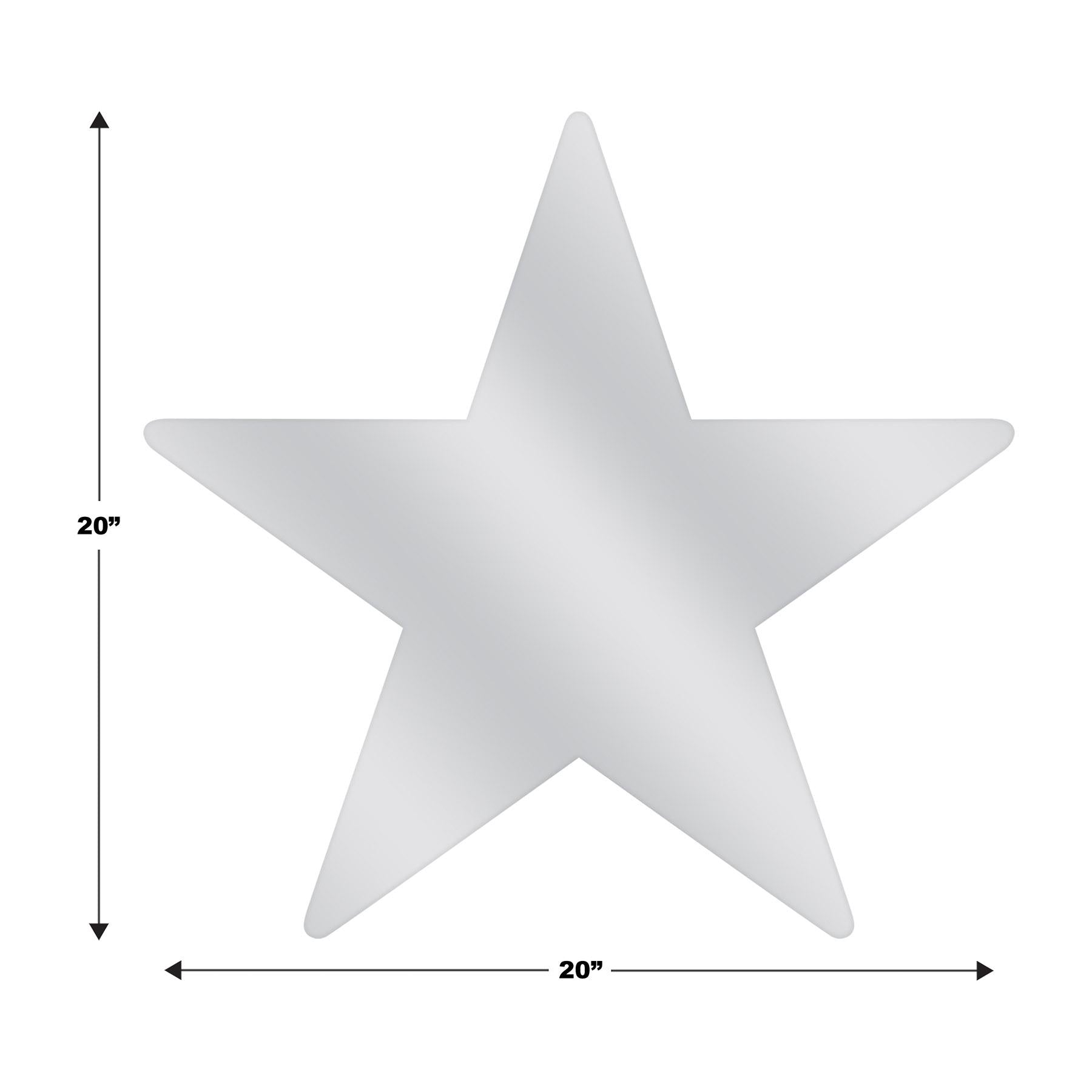 12 Pack Beistle Jumbo 20 Inch Silver Foil Party Star Cutouts - Perfect for Birthday Decorations, Christmas Celebrations, and Holiday Party Decor