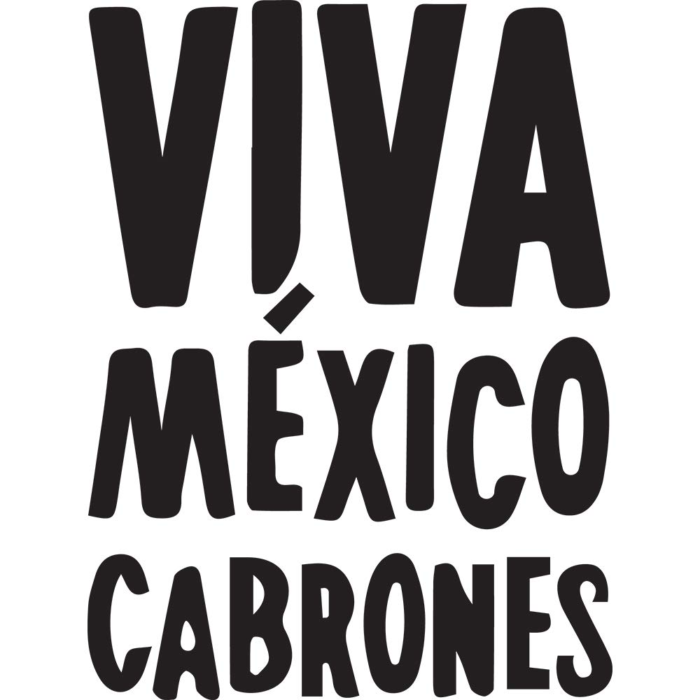 Viva Mexico Cabrones (Black) - Set of 2 Premium Waterproof Vinyl Decal Stickers for Laptop, Phone, Helmet, Car Window, Bumper, Mug, Cup, Door & Wall Decor - Perfect for Mexican Pride, Gifts & Personalization