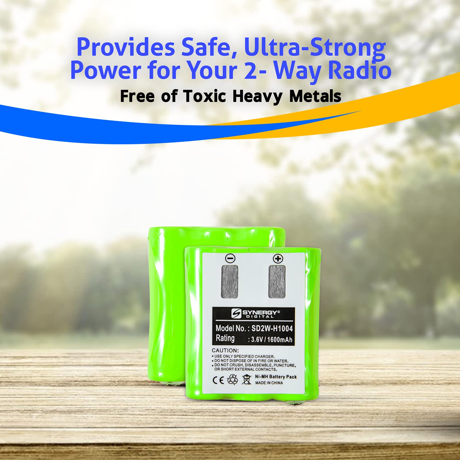 Synergy Digital 2-Way Radio Battery - High Capacity 1600mAh Ni-MH 3.6V Replacement for Motorola TLKR T92 H2O & 53615 Batteries - Perfect for Outdoor Adventures, Emergency Communication, and Work Safety Scenarios
