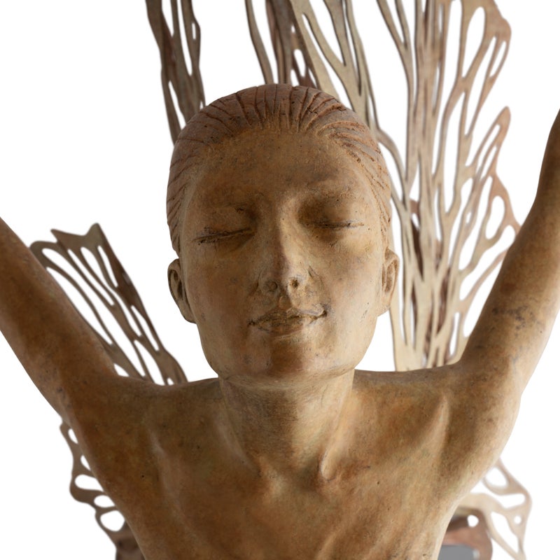 Ginkgo Fairy Sculpture - Handcrafted Home Decor, Unique Gift for Nature Lovers - Perfect for Living Room, Garden & Meditation Spaces