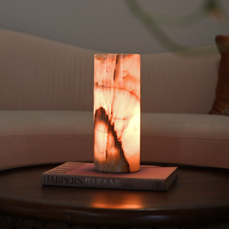 Natural Black Onyx Crystal Lamp - Handcrafted Healing Stone Light for Home Decor, Meditation & Yoga Room | Perfect for Bedroom, Living Room & Office
