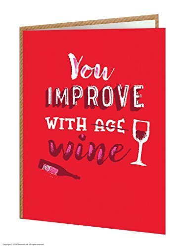 Funny Wine-Themed Birthday Greeting Card | Humorous 'You Improve With Wine' Design | Perfect for Wine Lovers & Birthday Celebrations