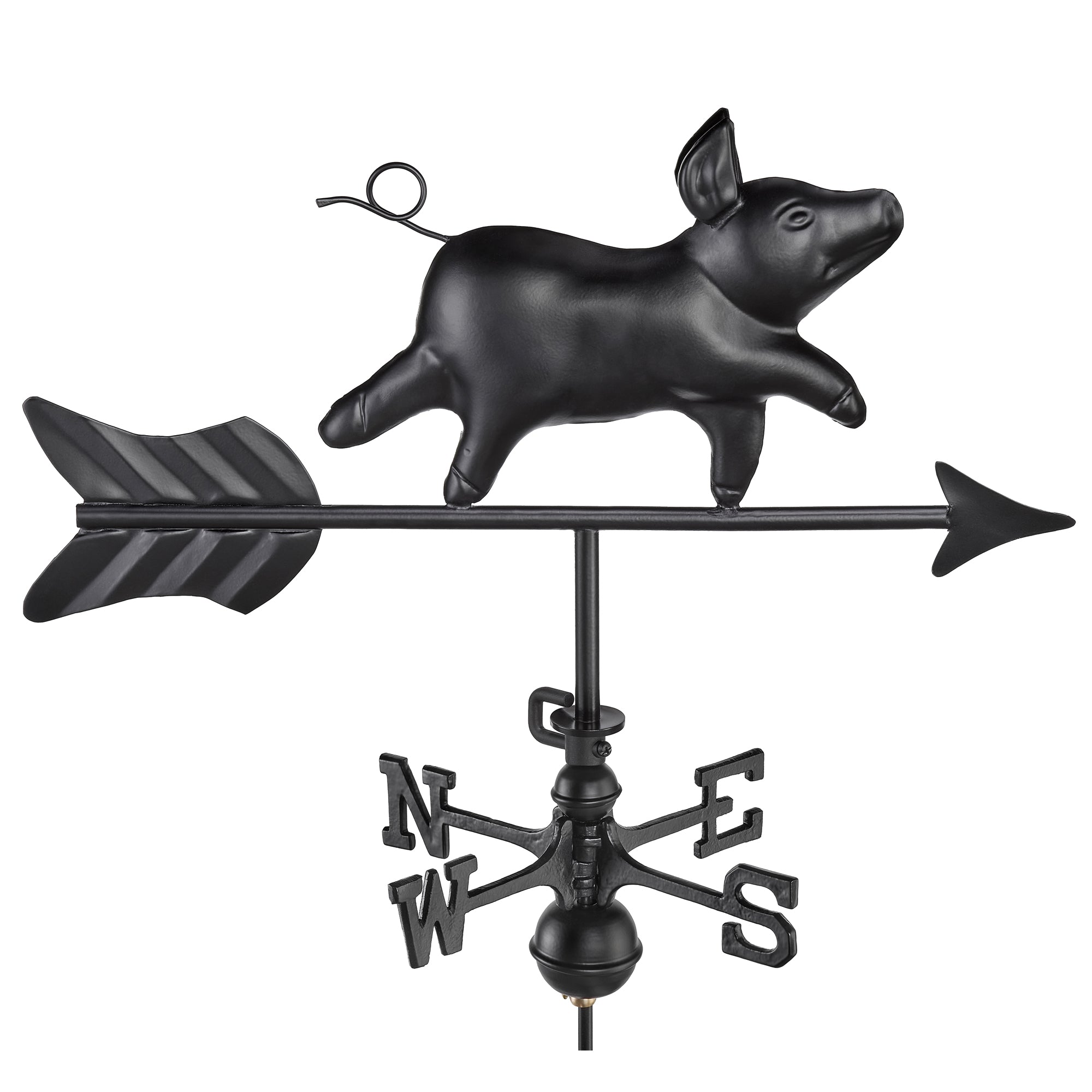 Black Aluminum Pig Garden Weathervane - Rust-Resistant Outdoor Decor for Farmhouse, Countryside & Backyard - Perfect for Roof, Yard & Garden Decoration