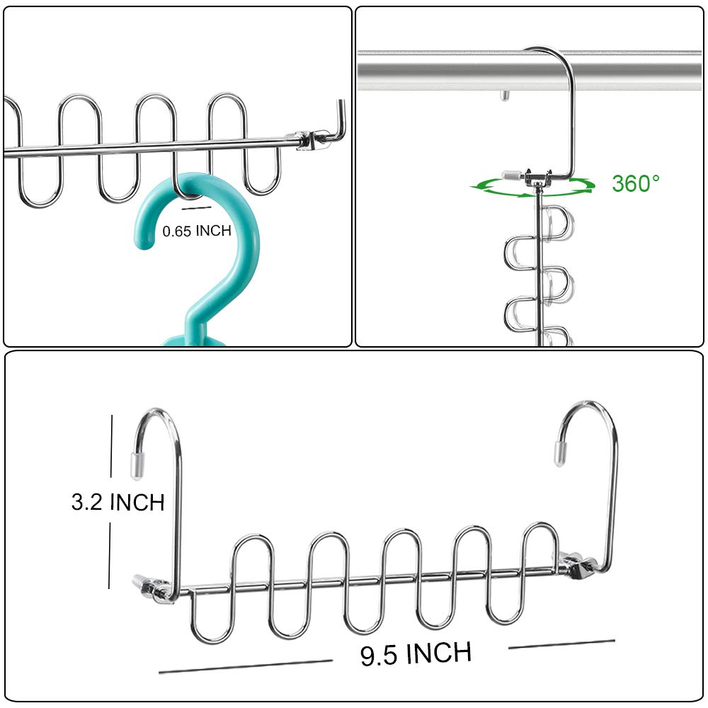 Meetu 9.5 Inch Space Saving Closet Organizer Hangers - Pack of 8 Magic Cloth Hangers for Wardrobe & Closet Organization System | Perfect for Small Spaces, Dorm Rooms & Travel Luggage