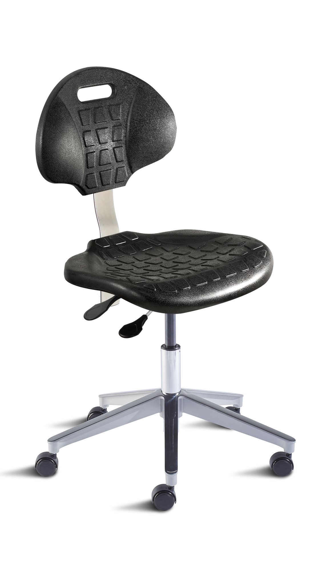 UUA-L-RC-C Ergonomic Office Chair with Black PU Leather Seat & Backrest - Adjustable Height Desk Chair for Home & Office Workspace