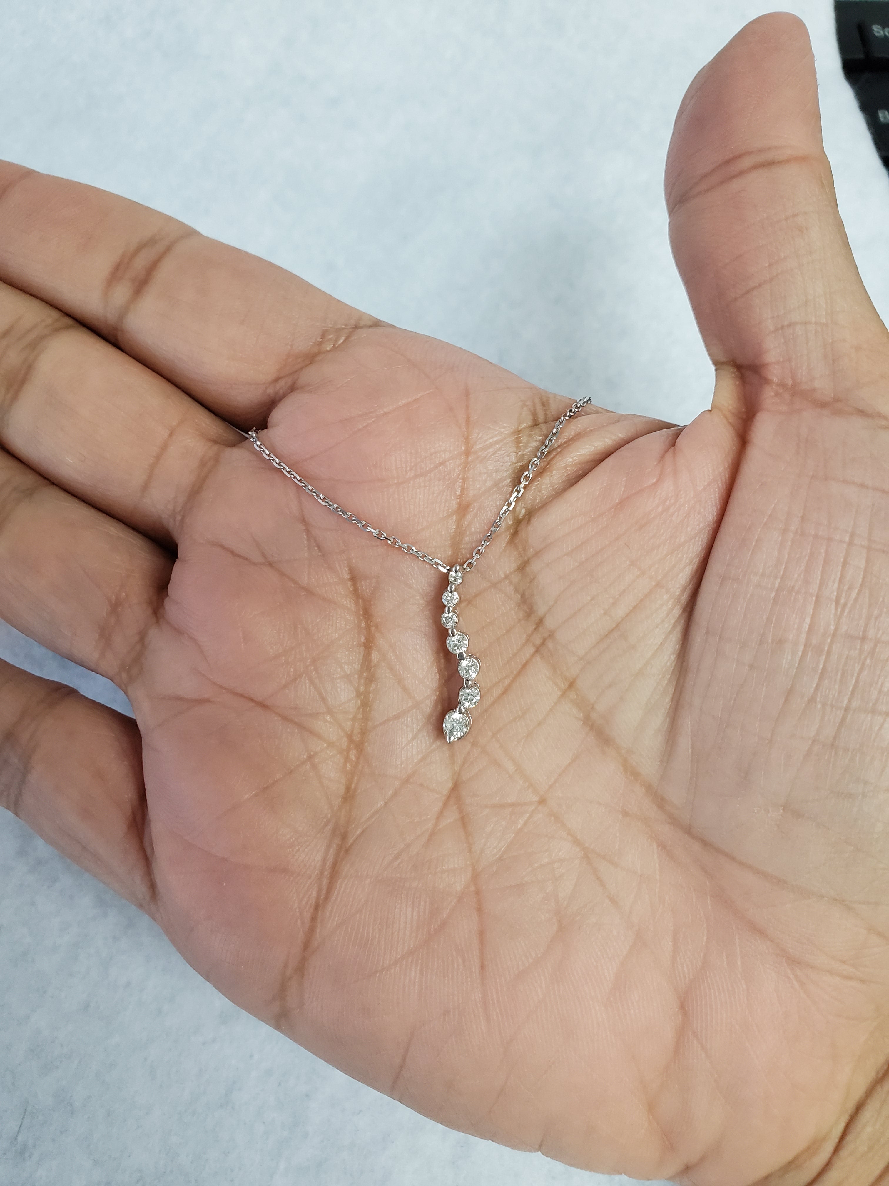 1/4 Carat Diamond Journey Necklace in 14k White Gold - Elegant Layered Pendant for Anniversaries, Weddings & Special Occasions