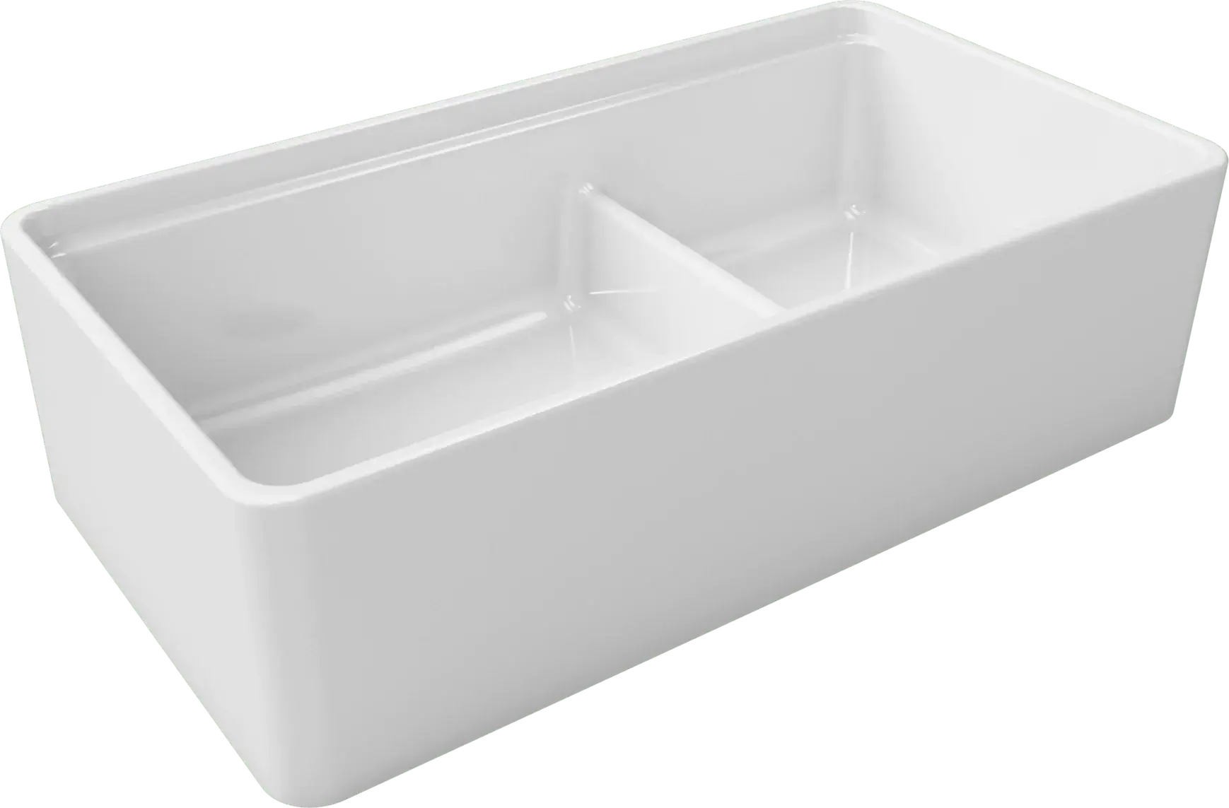 Latoscana 36 Inch Reversible Fireclay Double Bowl Farmhouse Sink 60/40 Split with Accessory Ledge - Perfect for Kitchen Remodeling, Farmhouse Style Decor & Heavy Duty Dishwashing