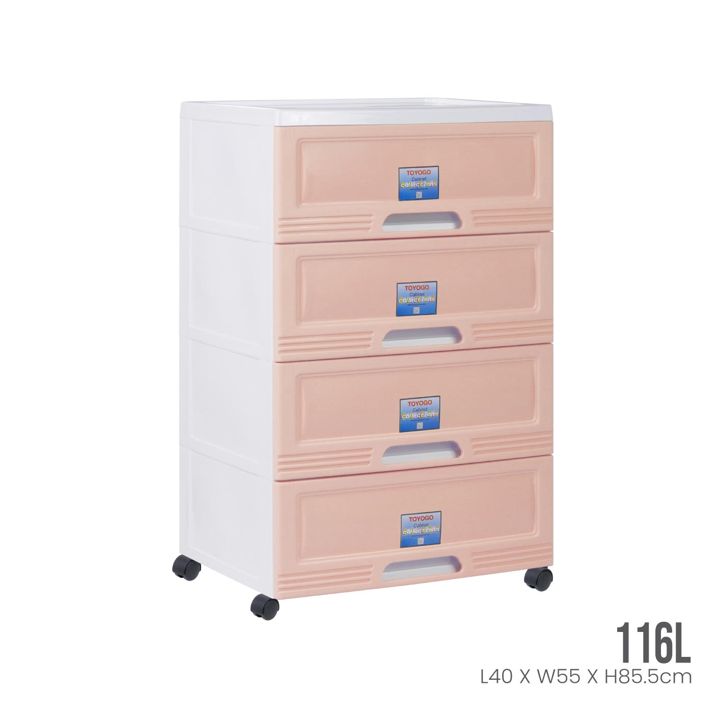 WHITE FRAME PEACH DRAWER (609-4WF-PCH)