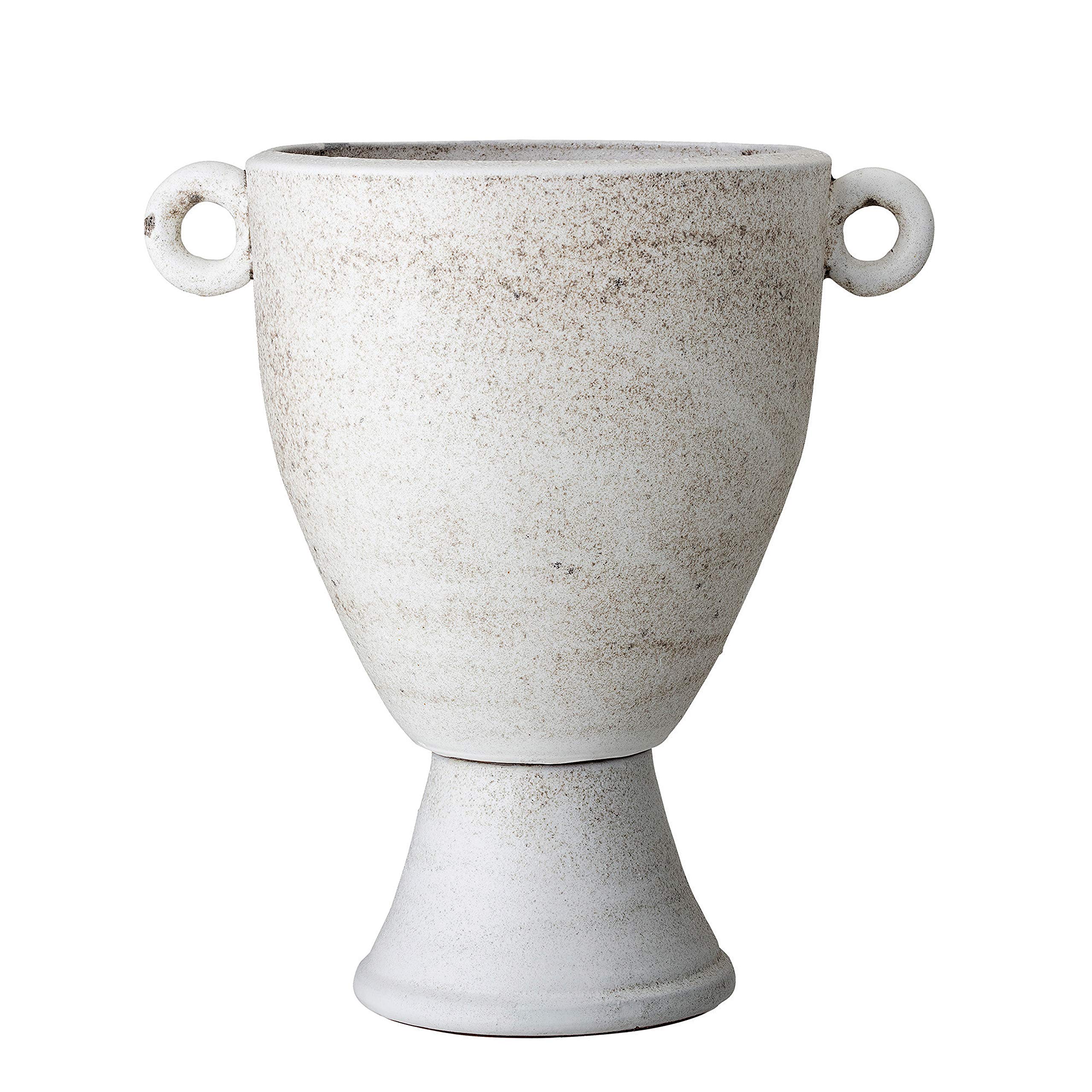 Bloomingville Stone Grey Terracotta Urn Planter with Reactive Glaze Finish - Unique Handcrafted Garden Decor for Indoor & Outdoor Plants, Patio, Balcony and Home Décor