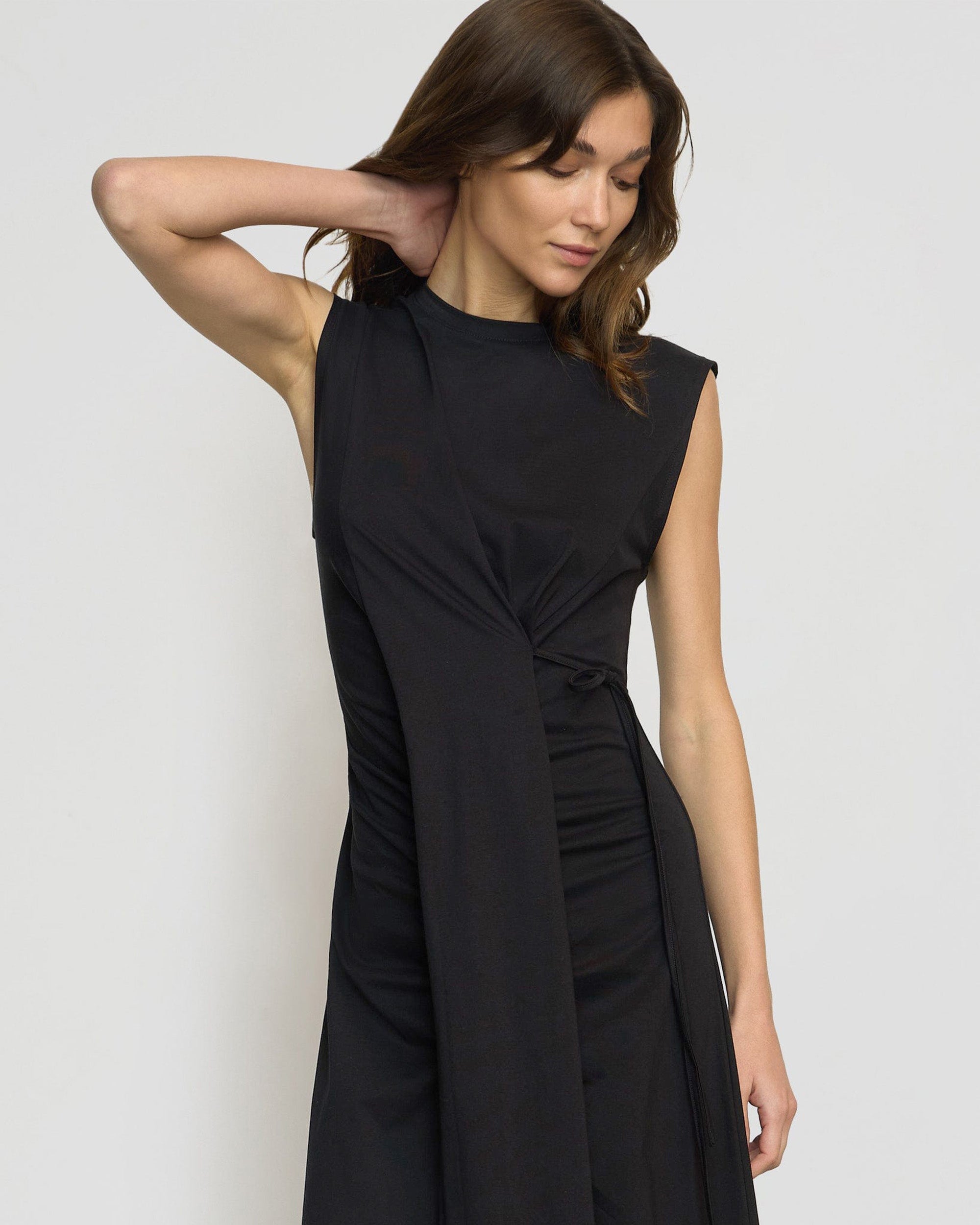 Agnes Twist Drape Jersey Dress - Women's Flowy Casual Summer Dress for Beach, Party & Everyday Wear