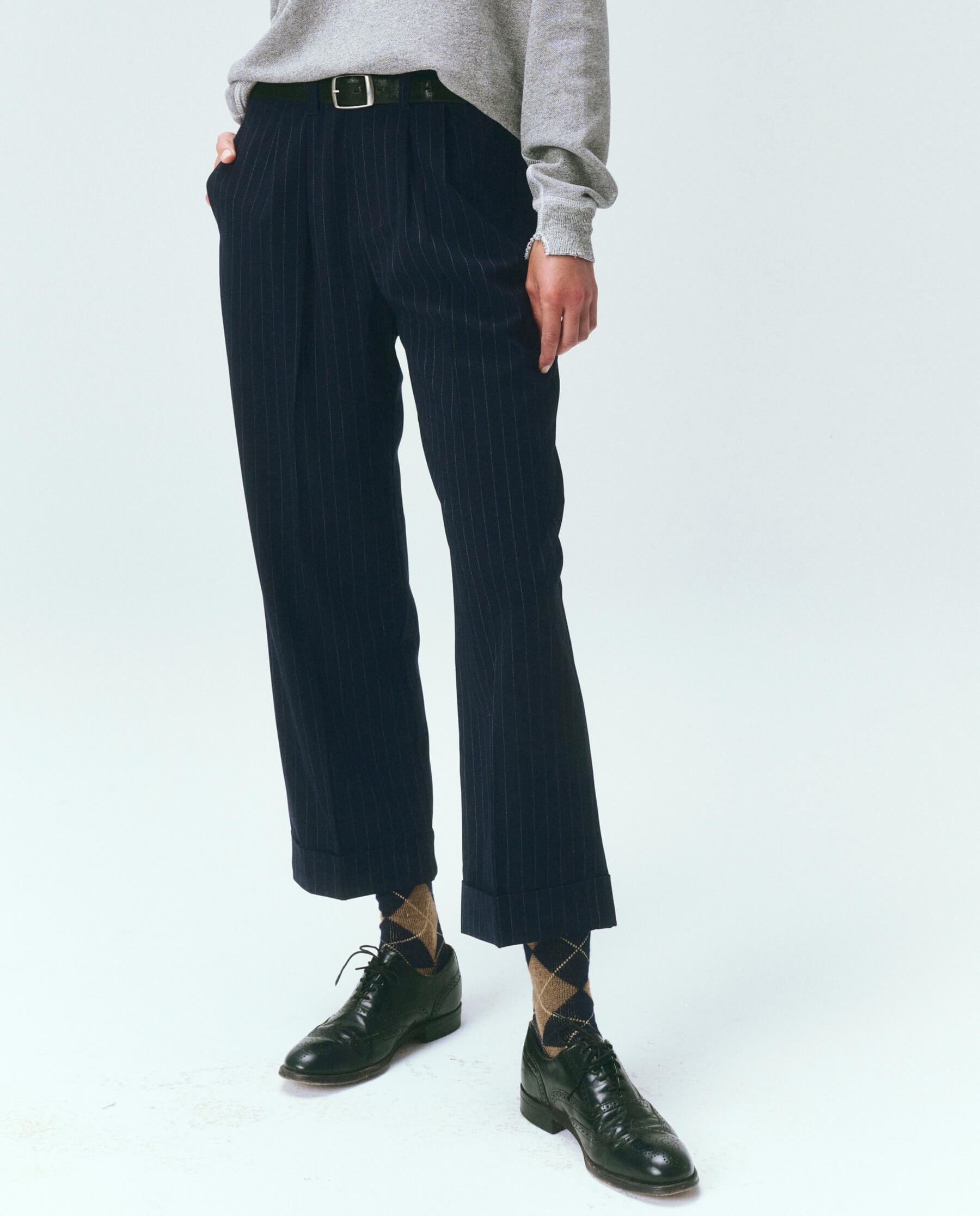 Premium Work Pants for Men - Durable Tradesman Pants with Navy Pin Stripe - Ideal for Construction, Carpentry & Outdoor Work