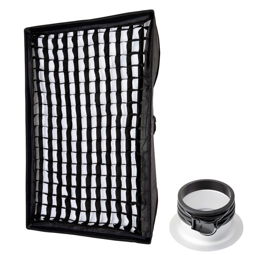 80x120cm (31.4x47.2 Inch) Professional Photography Softbox with 5cm Honeycomb Grid - Portable Rectangular Light Diffuser for Studio, Portrait, and Product Photography