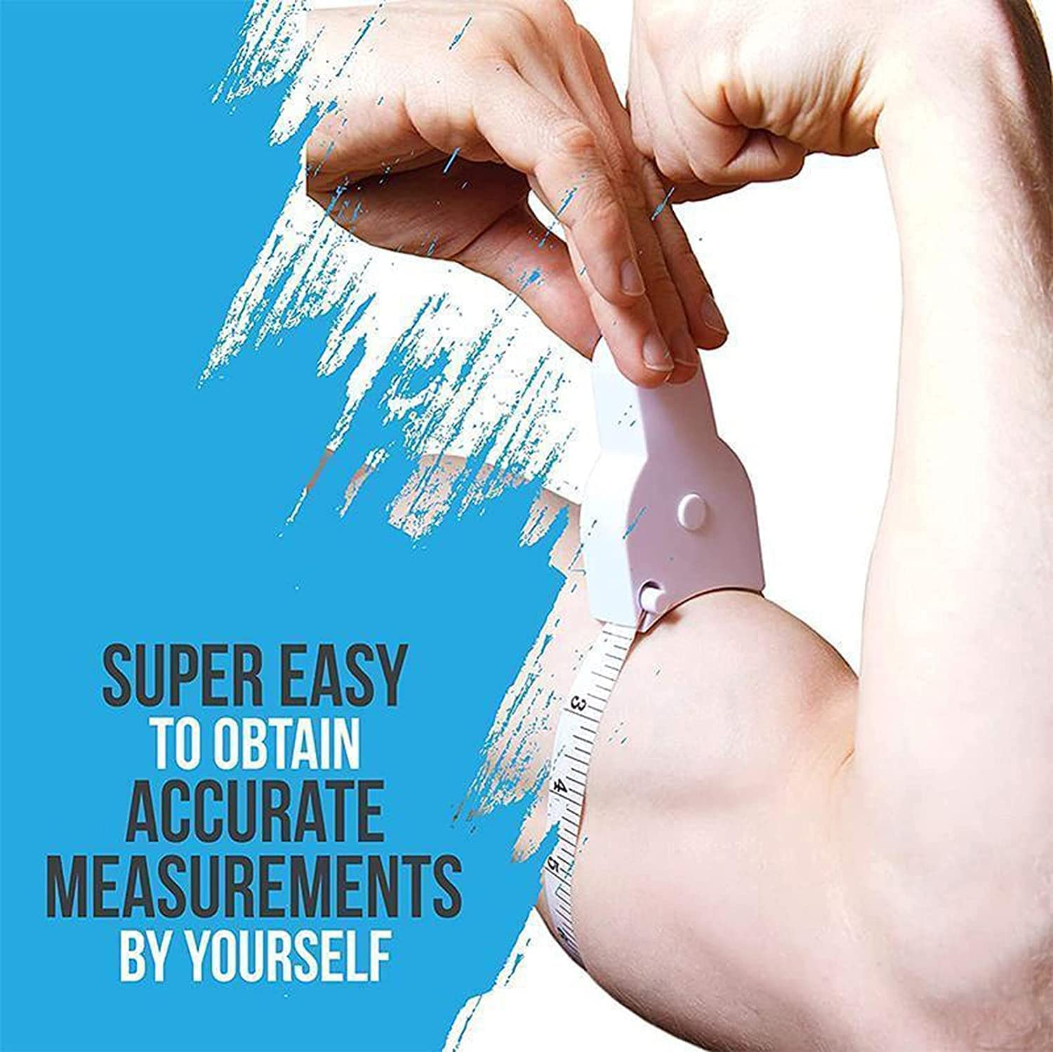 QUIQSHIPP Automatic Telescopic Tape Measure - Self-Tightening Body Measuring Ruler with Retractable Double Scales (White) | Perfect for Waist Measurement, Fitness Tracking & Tailoring