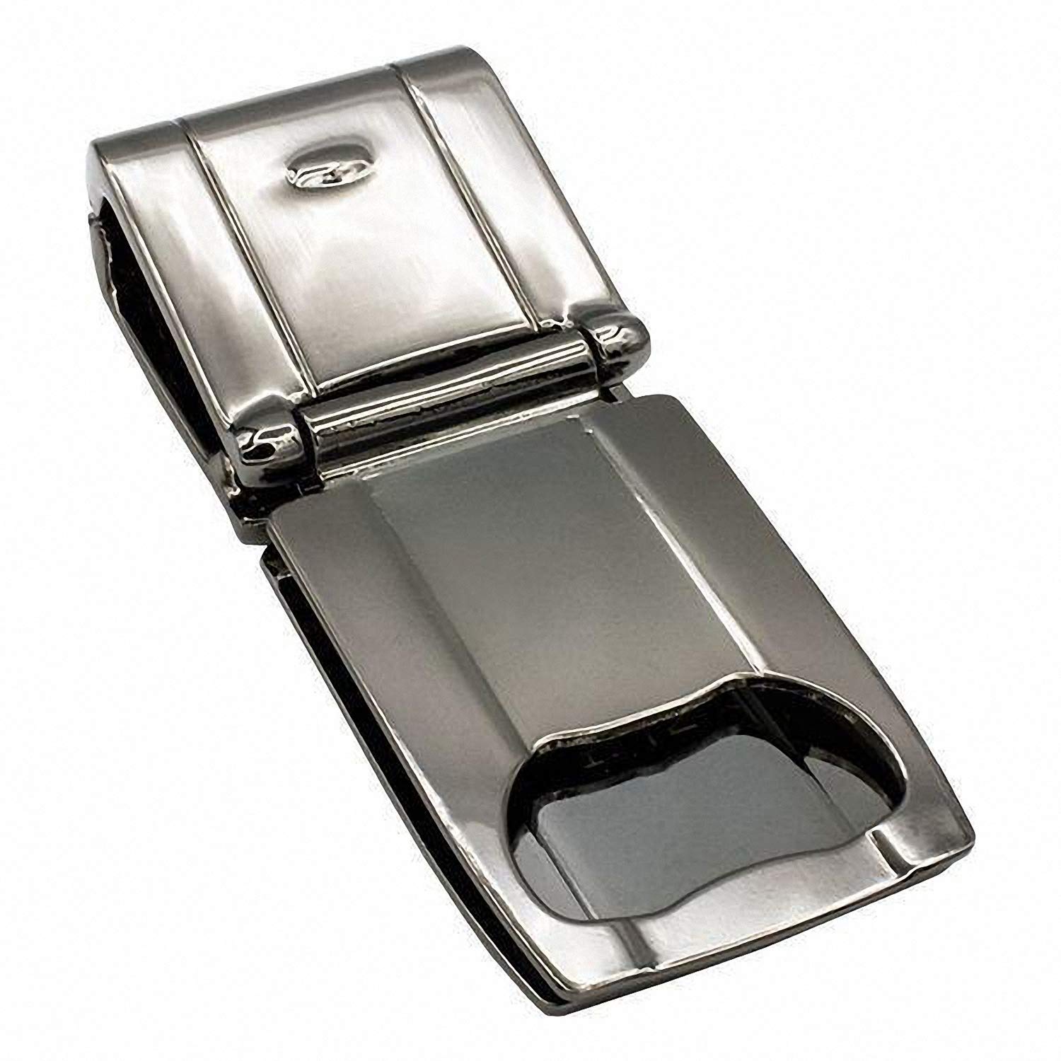 Premium Munich Polished Gunmetal Black Money Clip with Black Crocodile Leather Wallet - Stylish Men's Accessory for Cash & Cards | Perfect for Business, Gifts & Everyday Carry