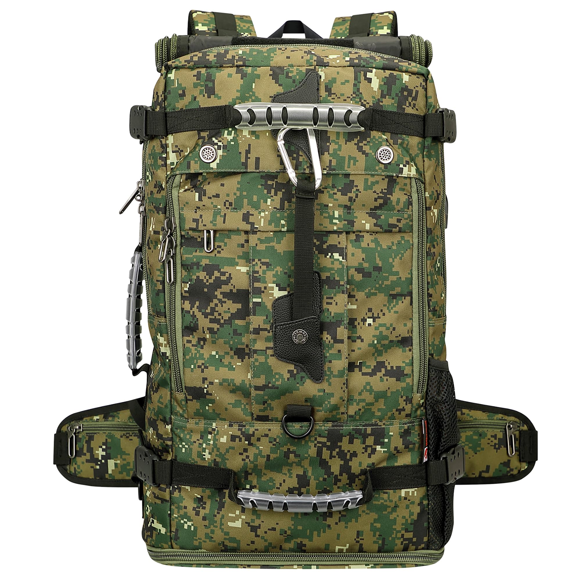 WITZMAN Digital Camo Backpack for Men - Convertible Travel Backpack & Duffle Bag with 17 Inch Laptop Compartment - Carry On Luggage for Business Trips, Hiking & Outdoor Adventures (B681 Camo Green)