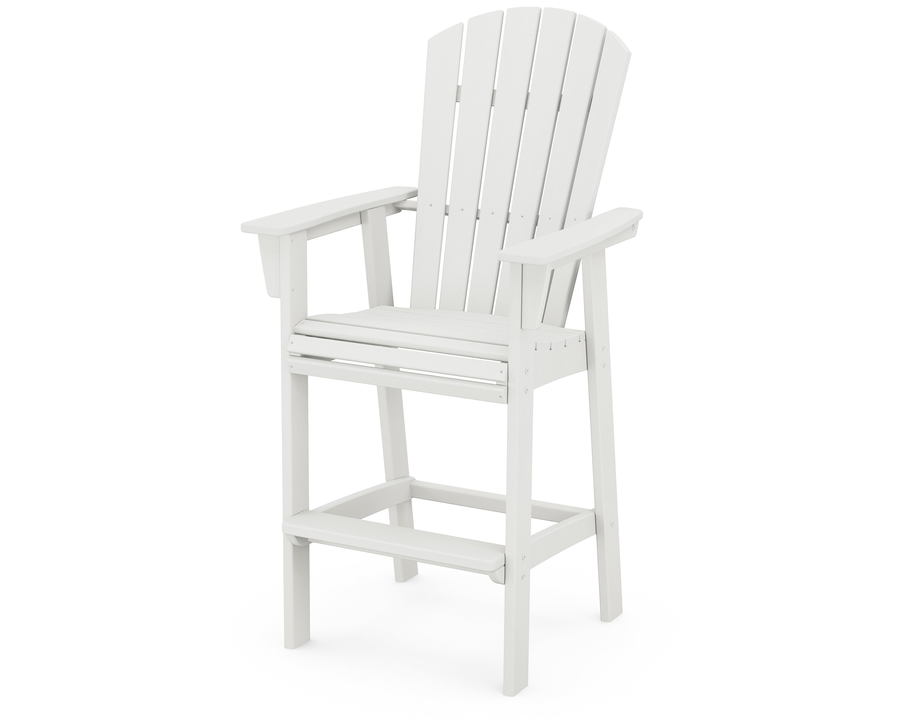 POLYWOOD Nautical Curveback Adirondack Bar Chair - Outdoor Patio Furniture, Weather-Resistant Plastic Adirondack Bar Stool for Deck, Poolside, Beach & Backyard Relaxation
