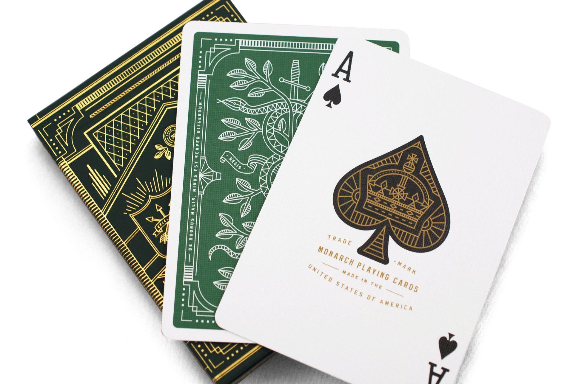 Premium Green Monarchs Playing Cards - Elegant & Durable Poker Deck for Magic Tricks, Cardistry & Casino Nights - Perfect for Game Nights, Poker Parties & Professional Performances