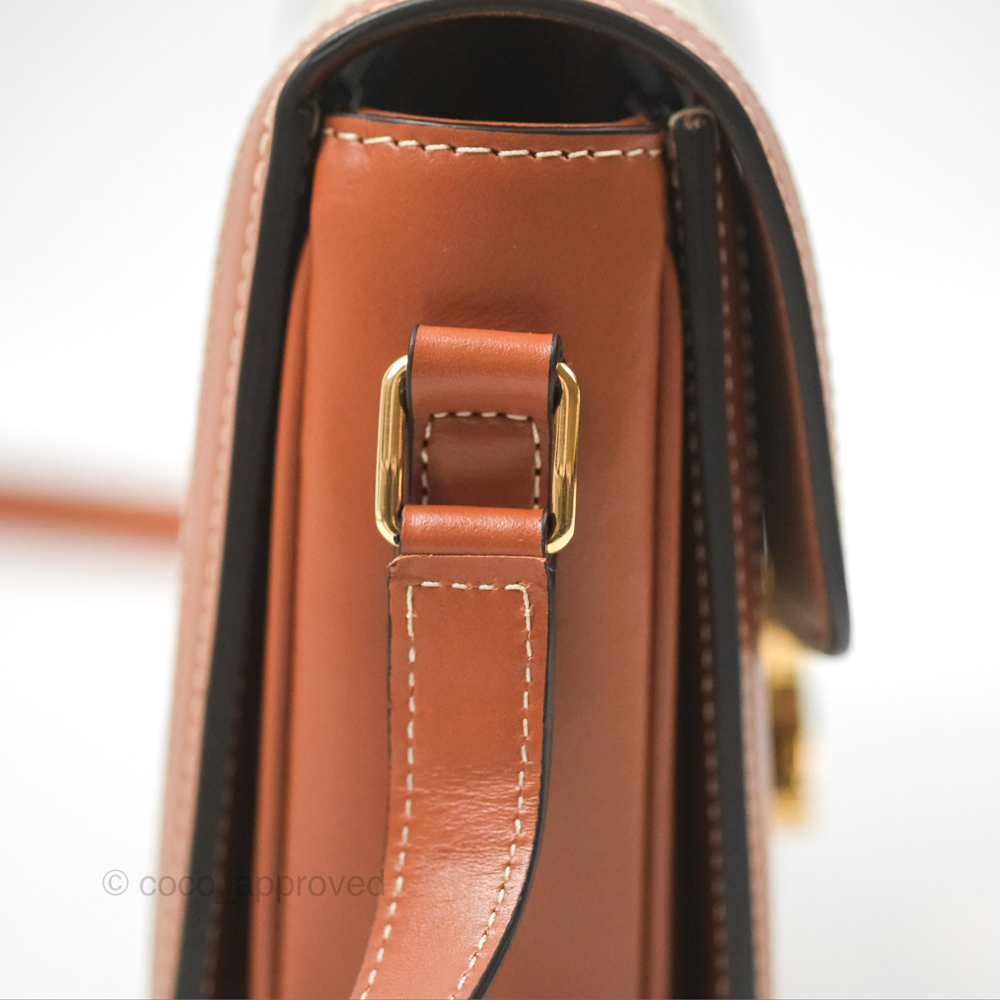 Celine Teen Triomphe Bag in Triomphe Canvas & Grege Calfskin Leather - Luxury Crossbody Purse for Women, Perfect for Date Night & Special Occasions