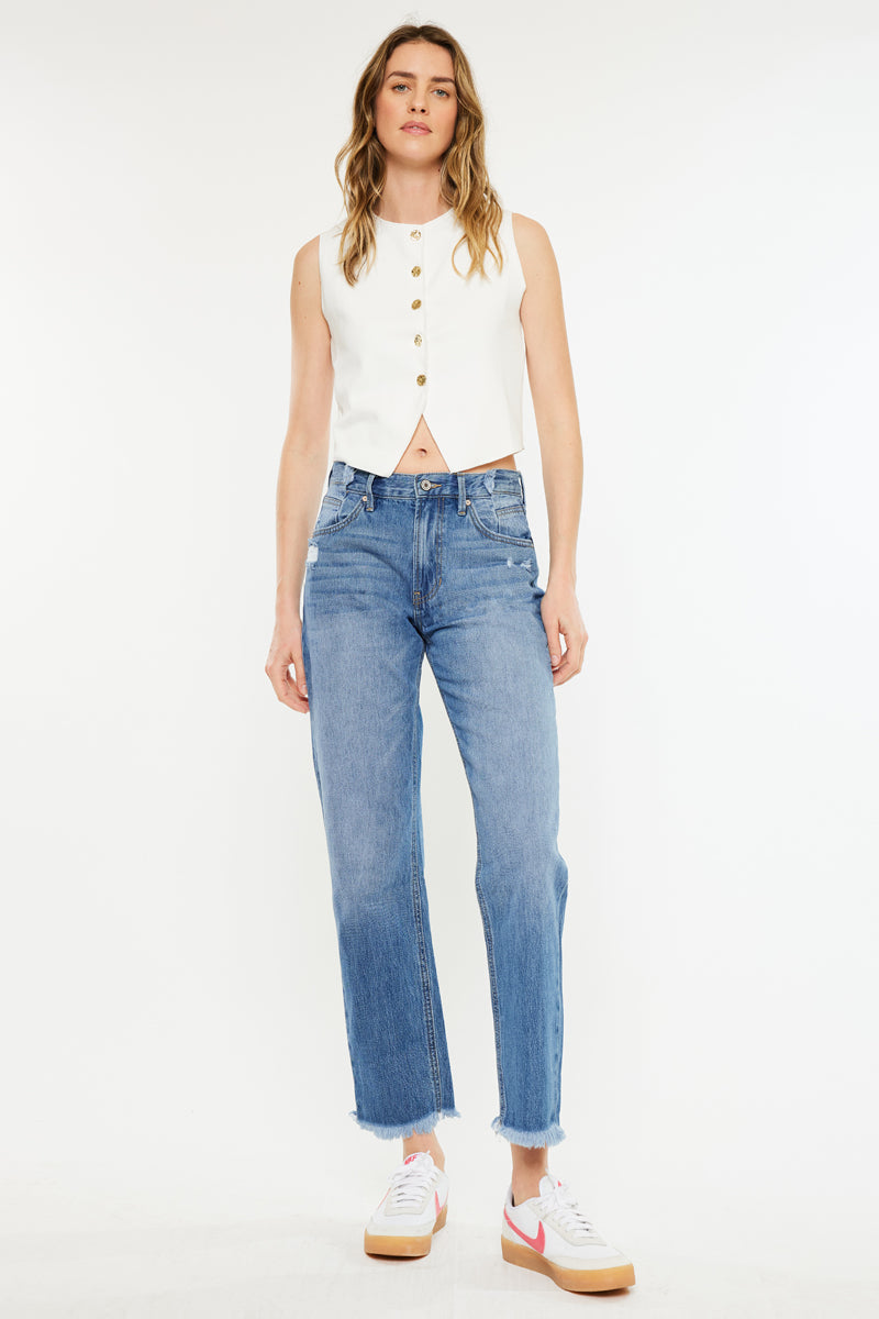 Meadow High Rise Straight Leg Jeans for Women - Stretchy Denim Pants, Comfortable & Flattering Fit - Perfect for Casual Wear, Office & Date Nights