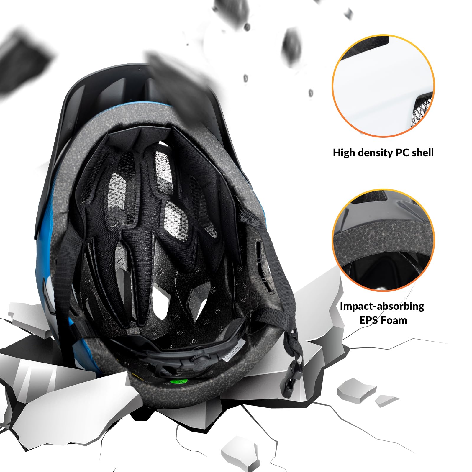 ROCKBROS Adjustable Kids Bike Helmet with Detachable Full Face Shield - Lightweight Bicycle, Skateboard & Scooter Safety Gear for Boys & Girls - Perfect for BMX, Mountain Biking & Outdoor Adventures
