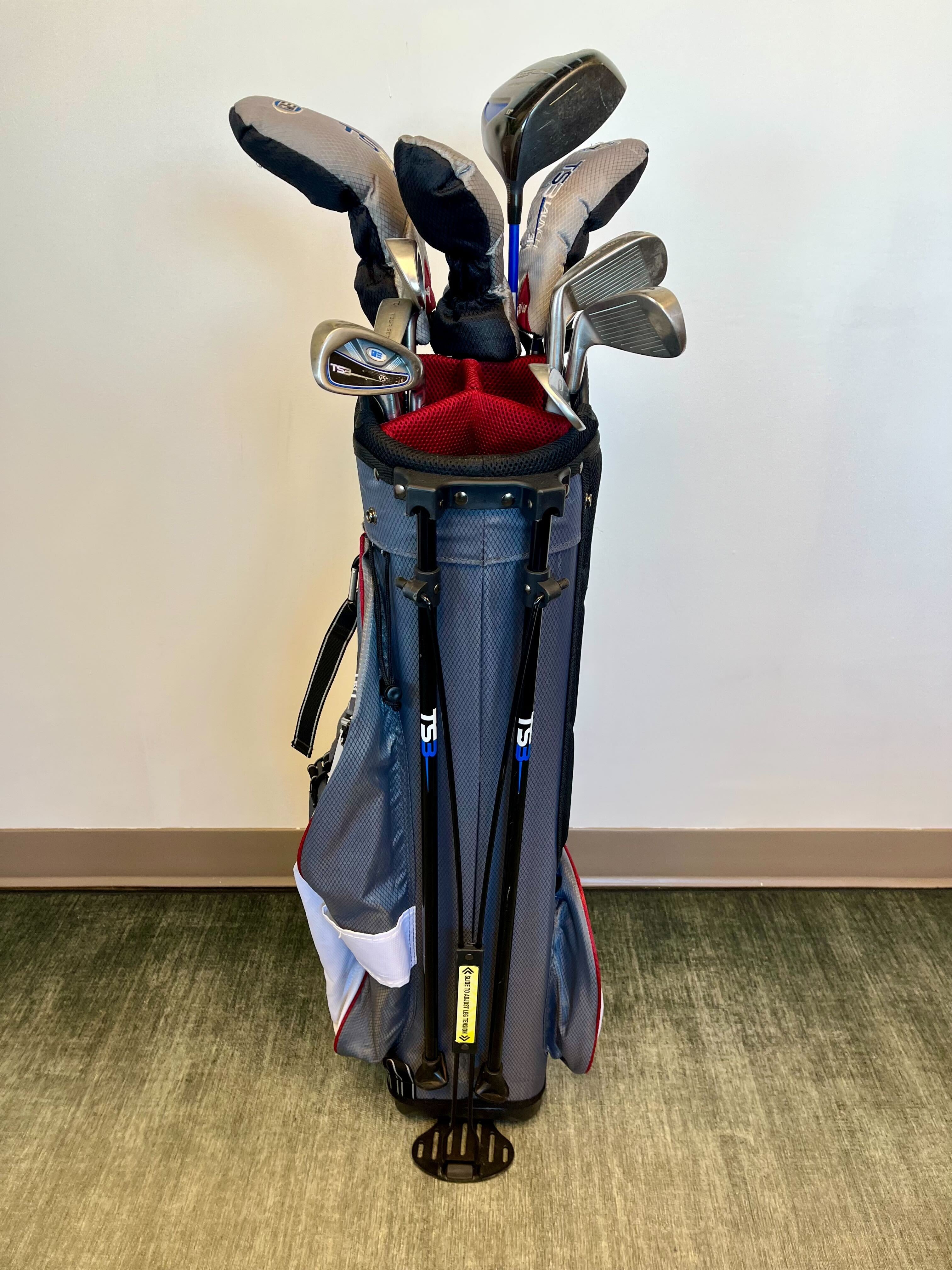 US Kids Golf TS3 v5 Junior Golf Club Set - Right Hand 60G with Matching TS3 Bag (1W, 3W, 3HY, 4H, 5SW) - Perfect for Young Golfers' Training & Tournament Play