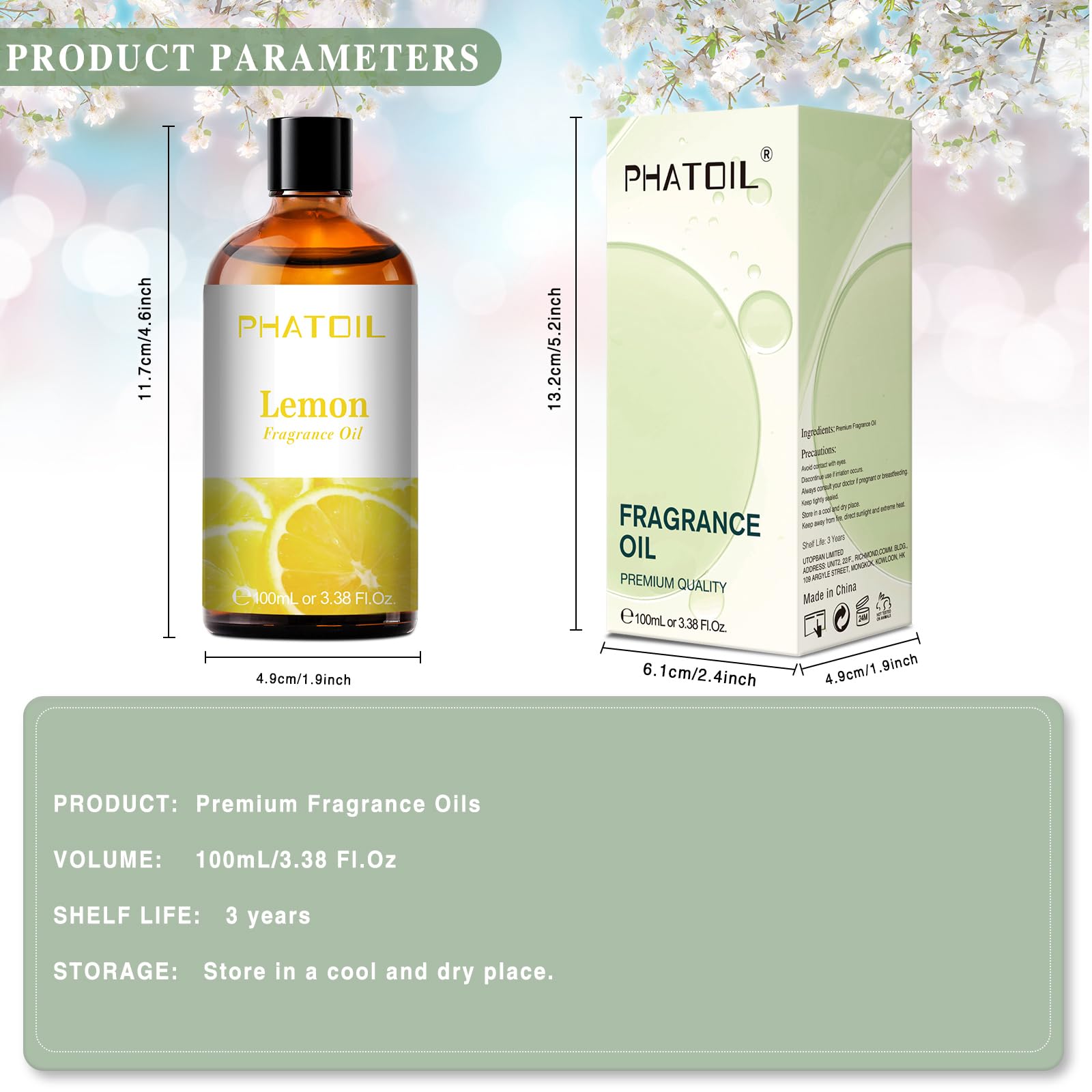 100ML Lemon Essential Oil for Aromatherapy, Diffuser & Humidifier - Pure Natural Fragrance Oil for Relaxation, Yoga, DIY Candle & Soap Making (3.38FL.OZ) - Perfect for Home Spa, Meditation & Stress Relief