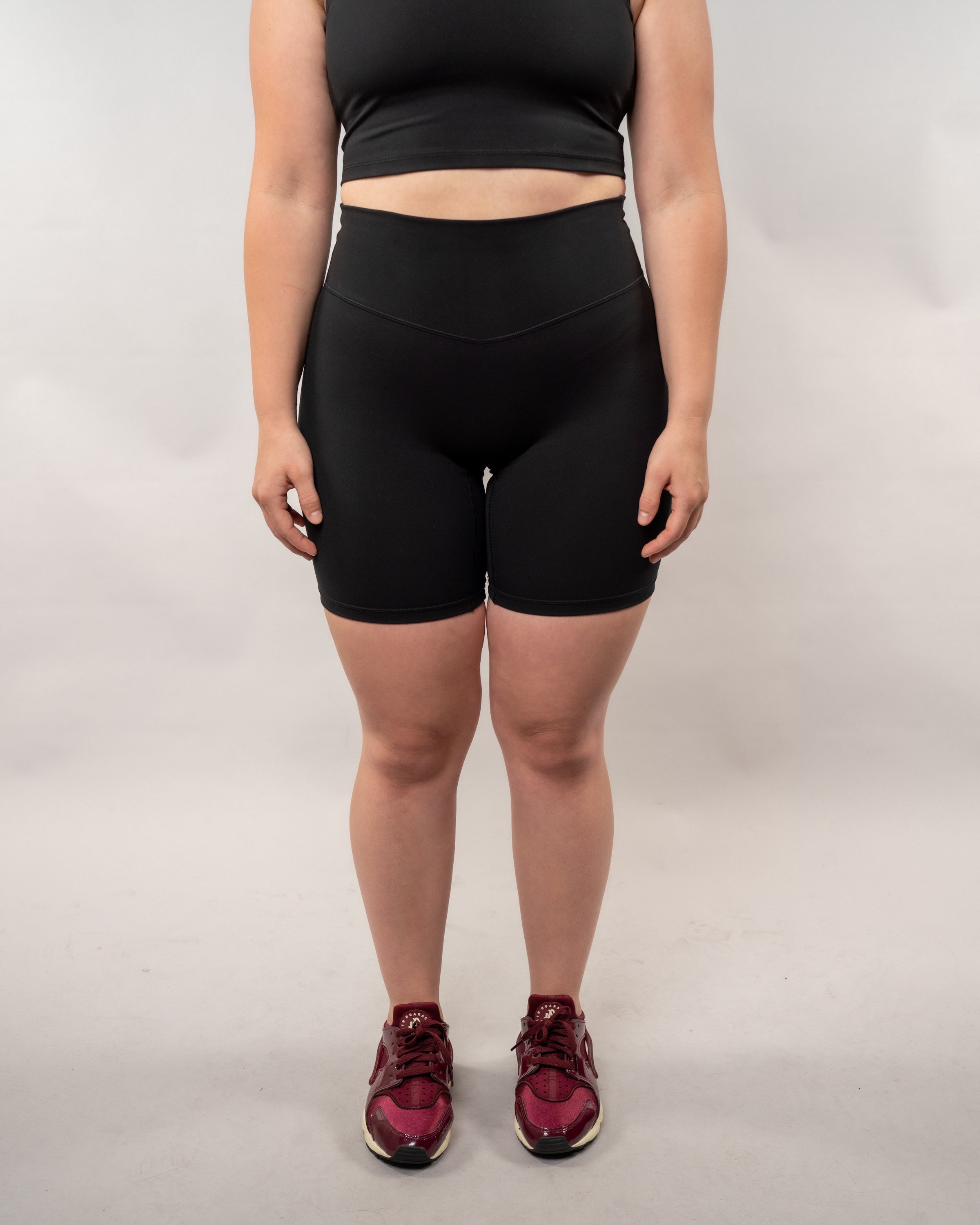 8 Effortless Scrunch Biker Shorts for Women - High Waisted Yoga Workout Shorts - Black - Perfect for Gym, Running & Lounge Wear