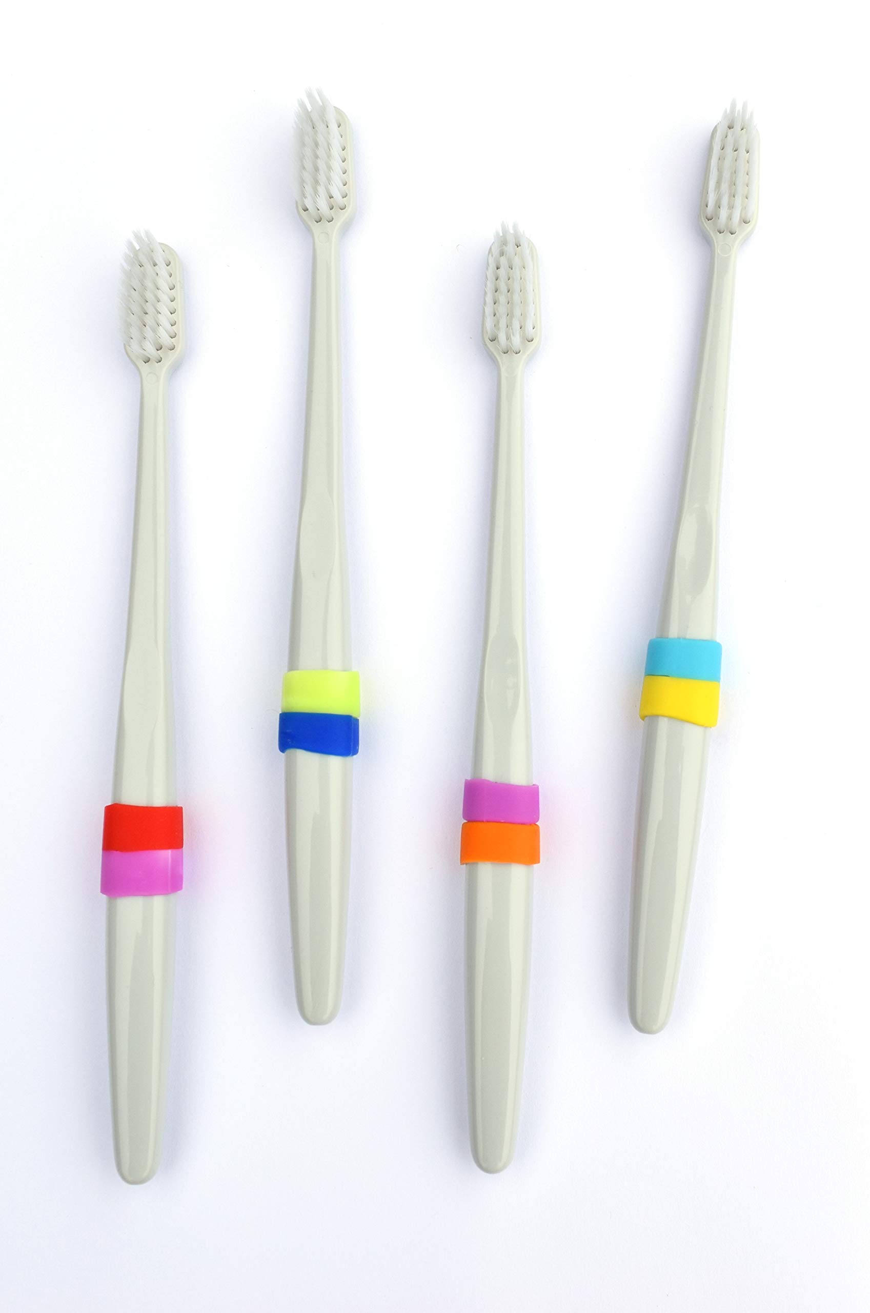 CUPmarker Reusable Toothbrush Labels - 6 Pack Adjustable Toothbrush Markers for Standard Toothbrushes | Perfect for Family, Travel & Kids' Toothbrush Identification