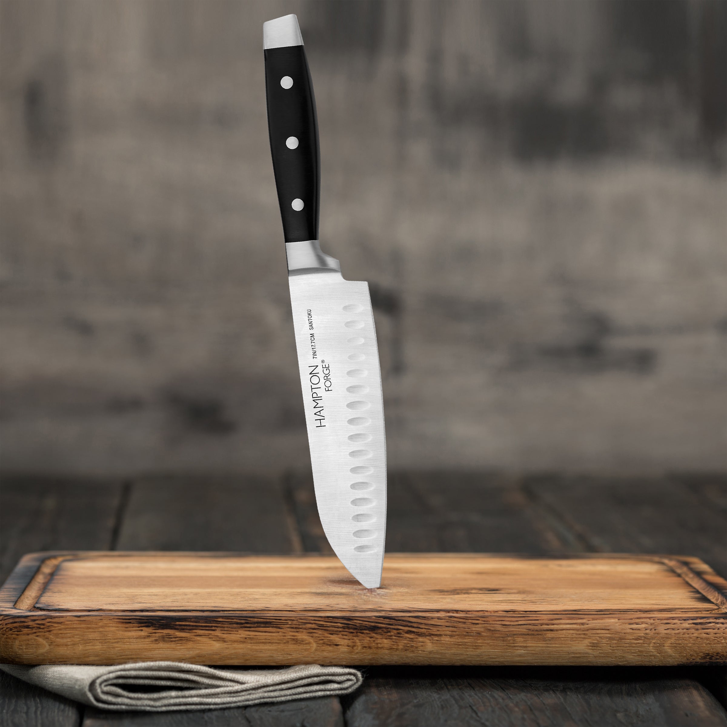 Premium Continental 7-Inch Santoku Knife with Protective Blade Guard - Perfect for Slicing, Dicing & Chopping Vegetables, Fruits & Meat in Professional & Home Kitchens