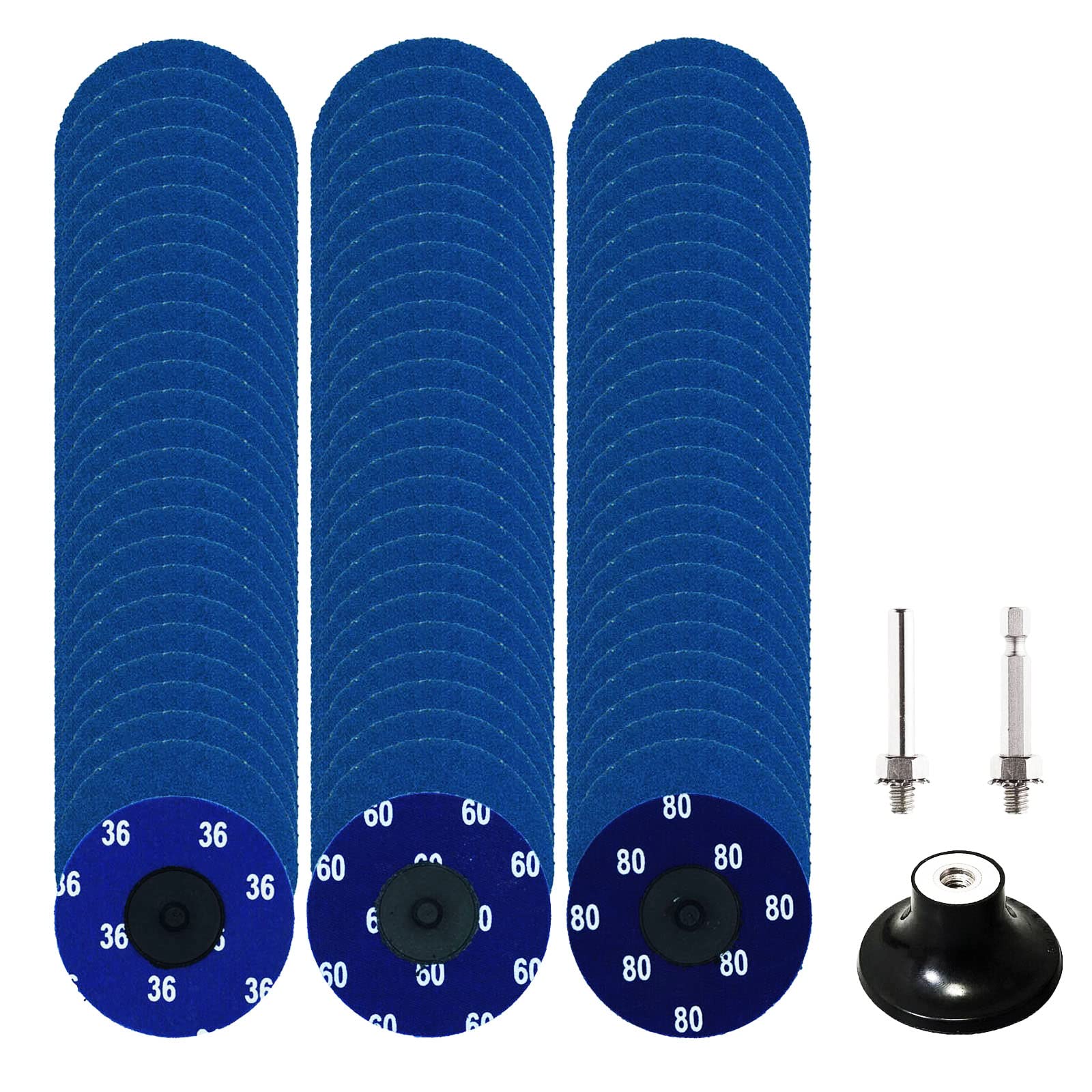 75Pcs 3 Inch Quick Change Zirconia Sanding Disc Set with 1/4