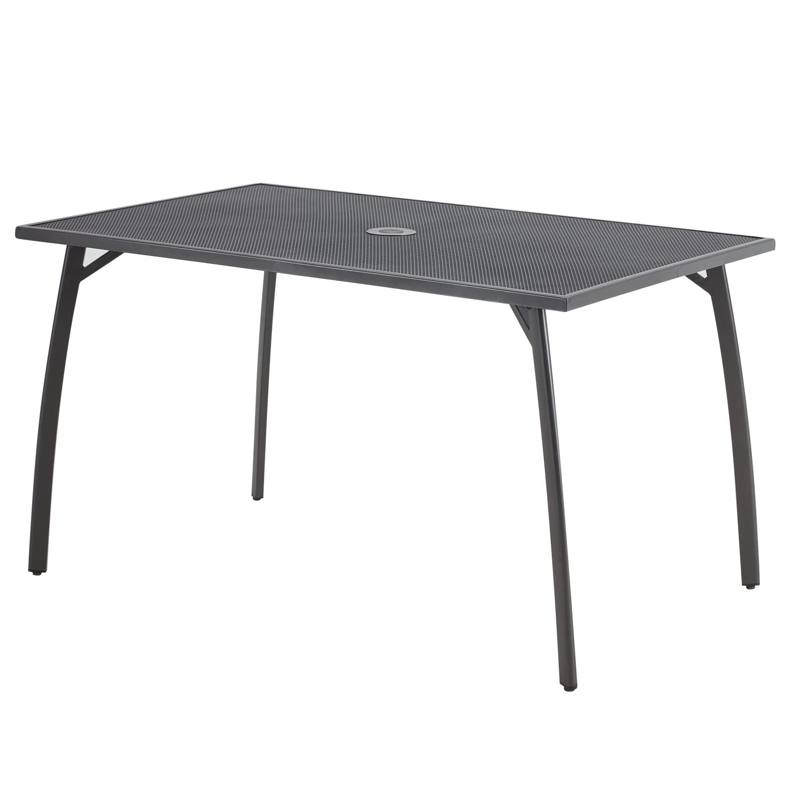 AECOJOY 51”x31” Rectangular Metal Patio Dining Table - Weather-Resistant Steel Outdoor Table with 1.73