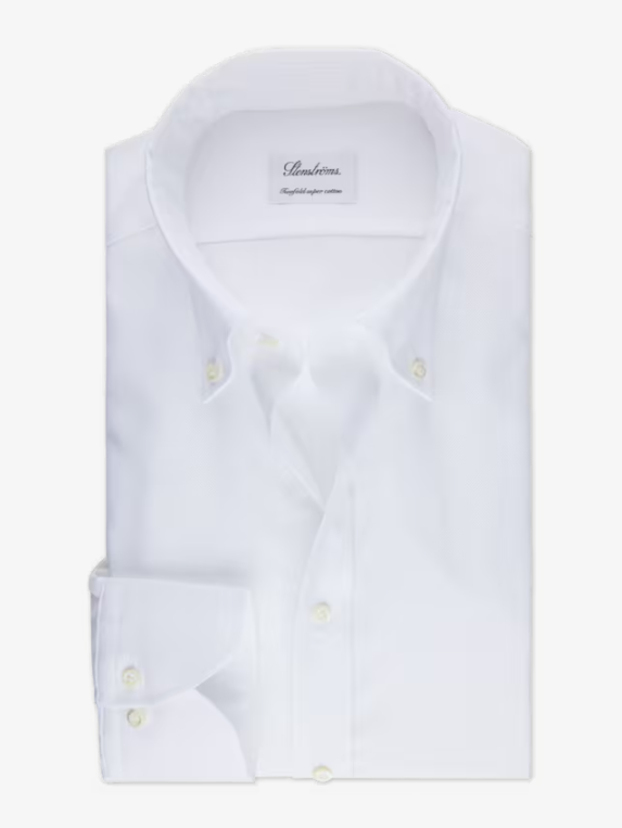 Premium STENSTROMS Fitted Solid Dress Shirt for Men - Slim Fit Business Casual & Formal Wear - Perfect for Office, Weddings & Special Occasions