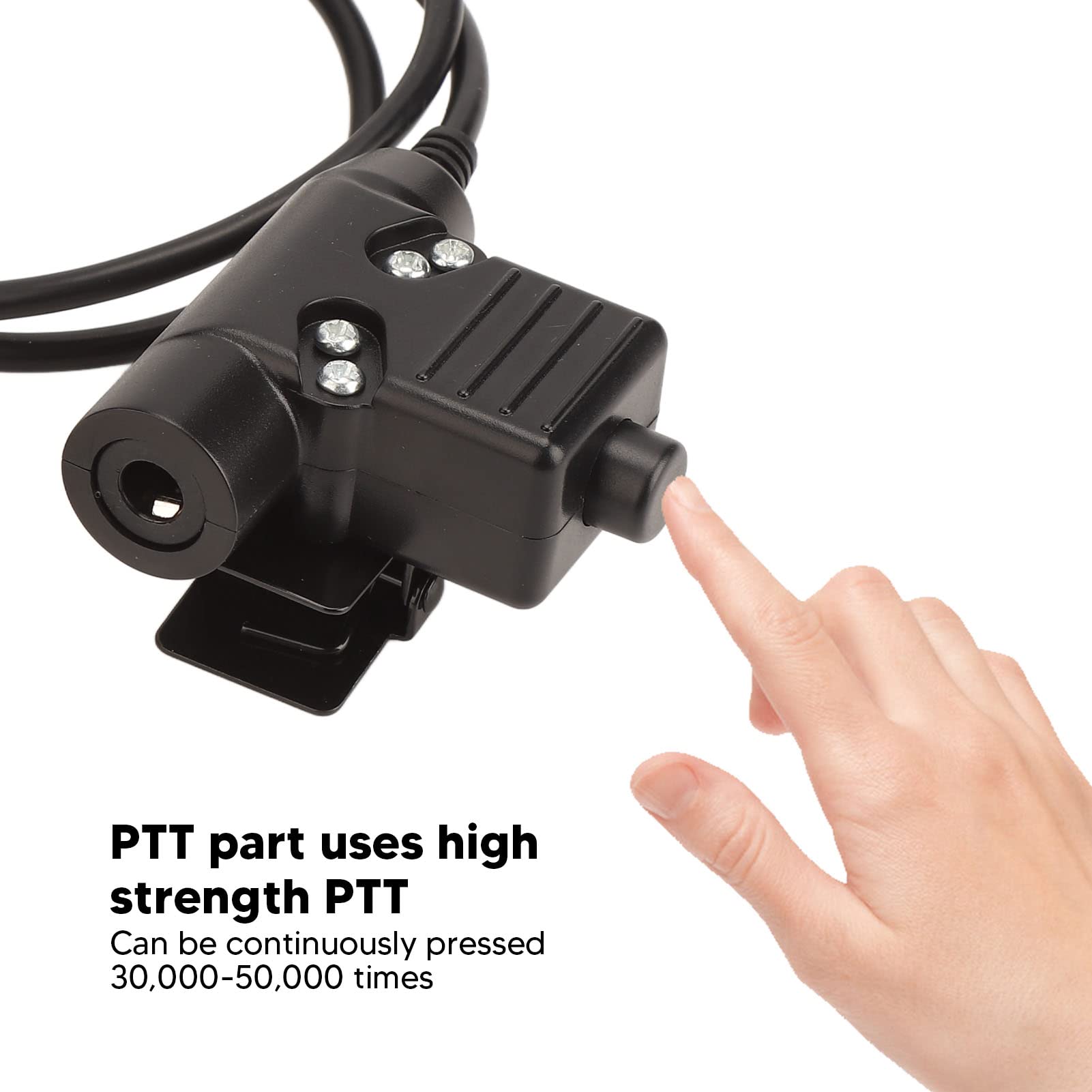 U94 PTT Tactical Headset Adapter with 3.5mm/0.1in Plug - Military-Grade Communication Cable for Two-Way Radios & Cell Phones - Durable Flexible Design for Outdoor, Airsoft & Tactical Operations