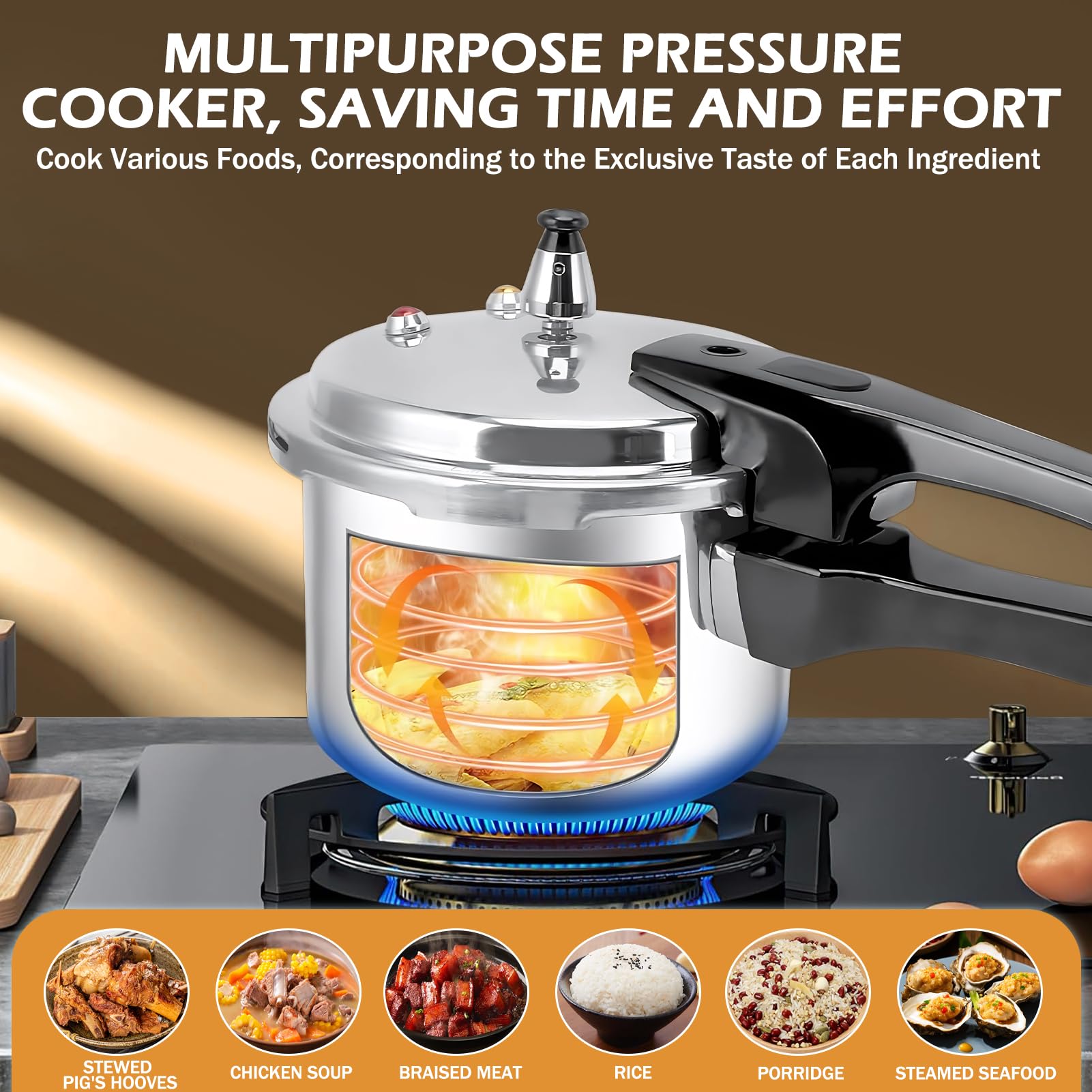 3.17 Quart Aluminum Alloy Pressure Cooker - 3L Mini Pressure Cooking Pot (7 Inch/18cm) for Gas & Induction Stoves | Perfect for Camping, Dorm Cooking & Small Kitchens