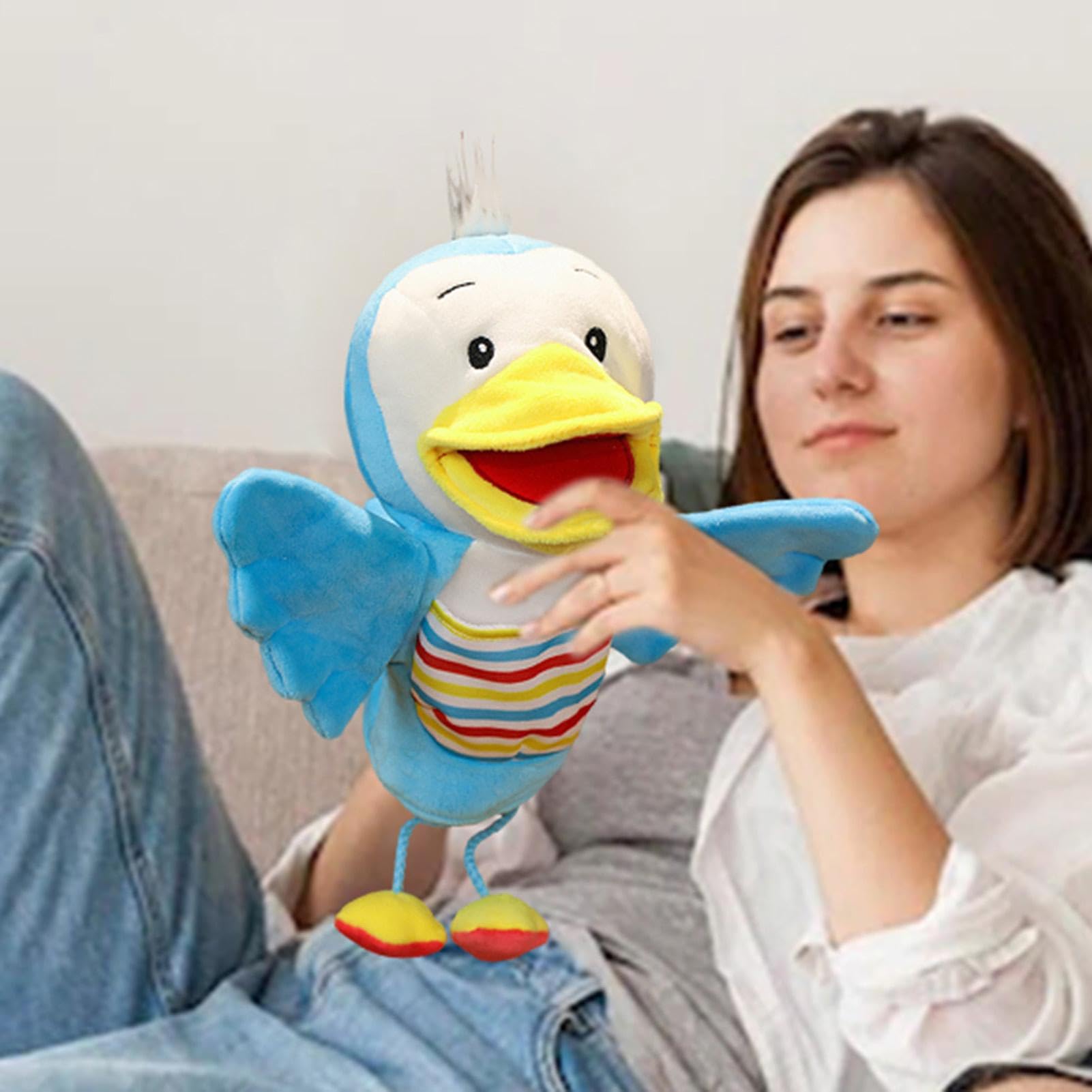 Cartoon Duck Hand Puppets for Kids - Soft Interactive Plush Toy for Storytelling, Role Play & Early Learning - Fun Educational Gift for Toddlers & Preschoolers