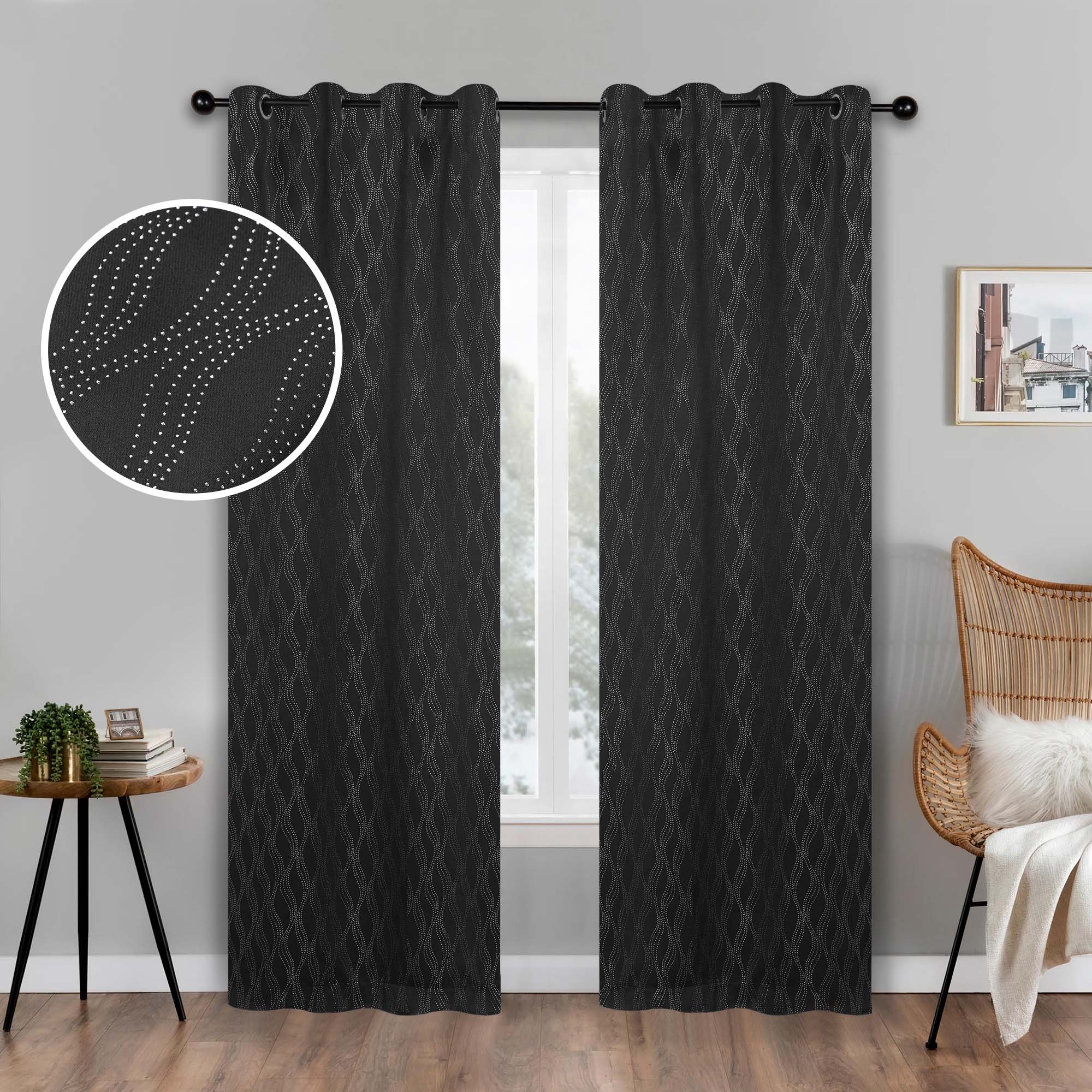 Zuri Textured Washable Blackout Curtains for Bedroom - Thermal Insulated Room Darkening Window Drapes (Set of 2 Panels) - Perfect for Nursery, Home Theater & Light Sleepers