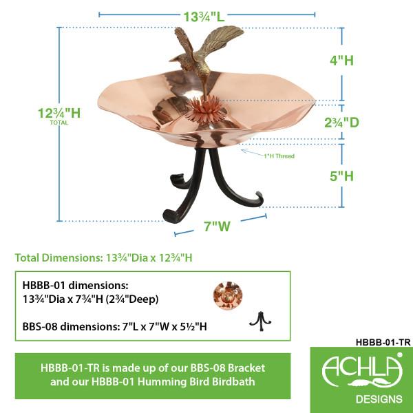 Hummingbird Bird Bath for Outdoors - Durable & Elegant Garden Decoration to Attract Hummingbirds | Perfect for Backyard, Patio, and Garden Decor
