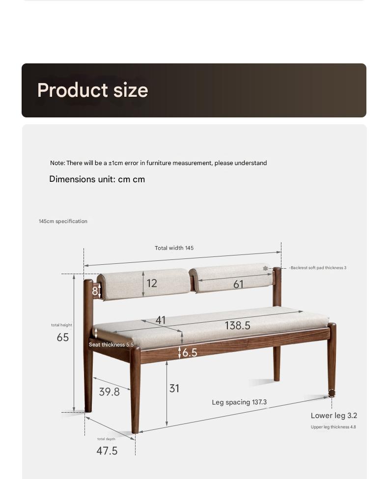 Premium Black Walnut & Oak Solid Wood Long Bench - Rustic Entryway, Dining Room, or Garden Seating - Handcrafted Hardwood Bench for Home & Outdoor Decor