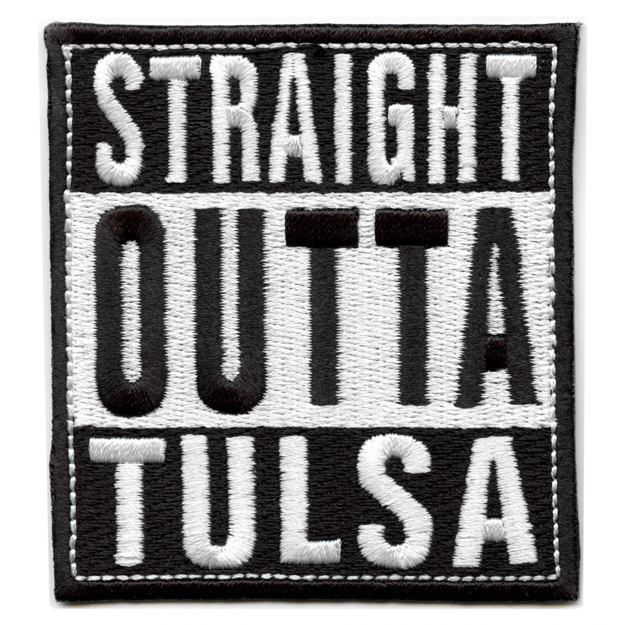 Straight Outta Tulsa Embroidered Iron On Patch - Premium Quality for Jackets, Hats, Bags & DIY Crafts