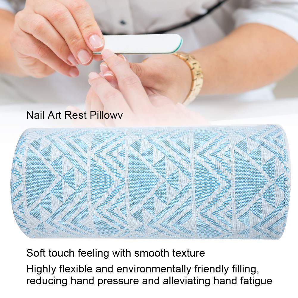 Soft Nail Art Hand Rest Pillow for Manicure - Gel Polish Cushion with Lace Design, 3 Color Options (Blue) - Perfect for Salon, Home Nail Care & DIY Gel Polish Application