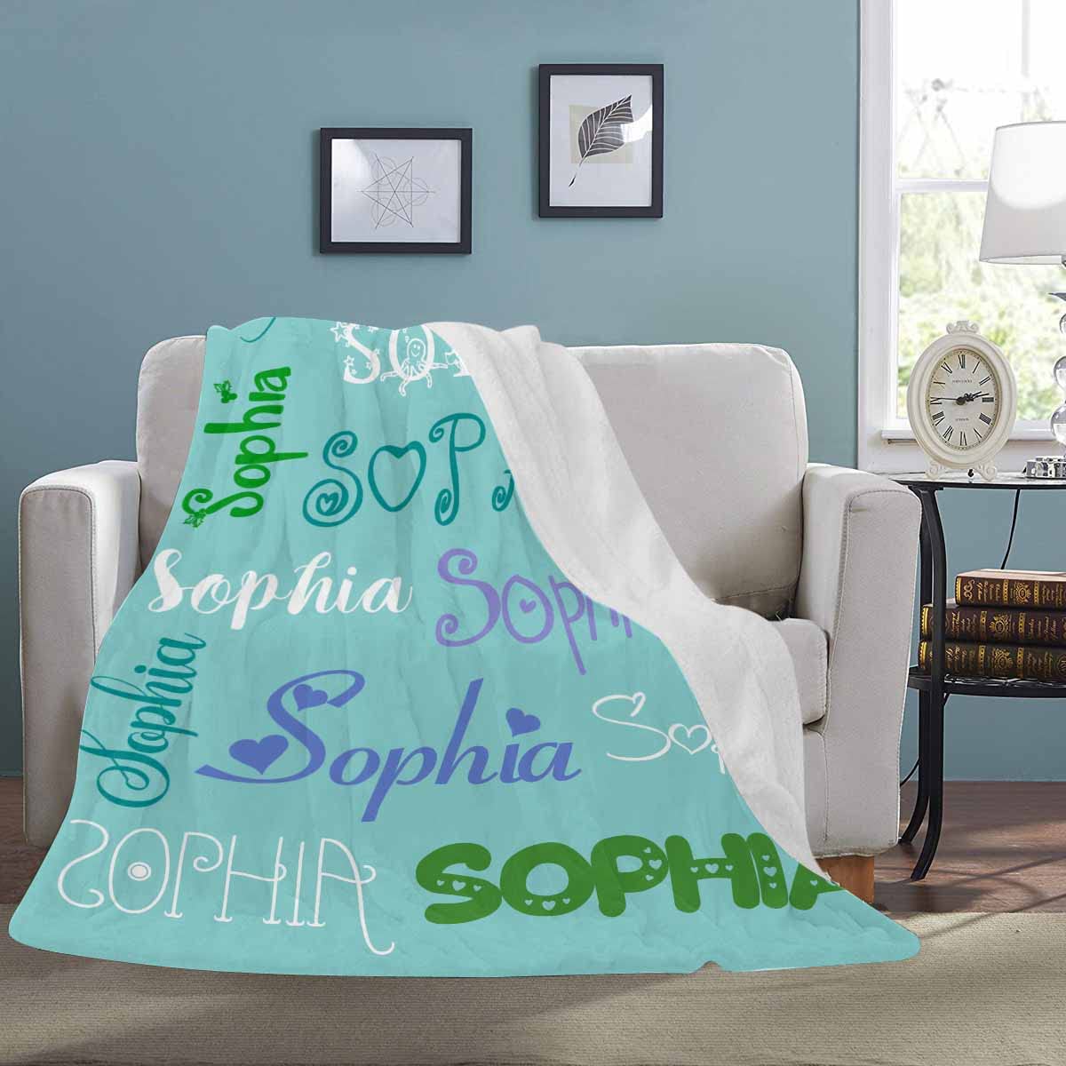 Personalized Name Flannel Throw Blanket - Custom Valentine's Day Gift for Boyfriend, Girlfriend, Couples - Super Soft Cozy Blanket for Men & Women (50
