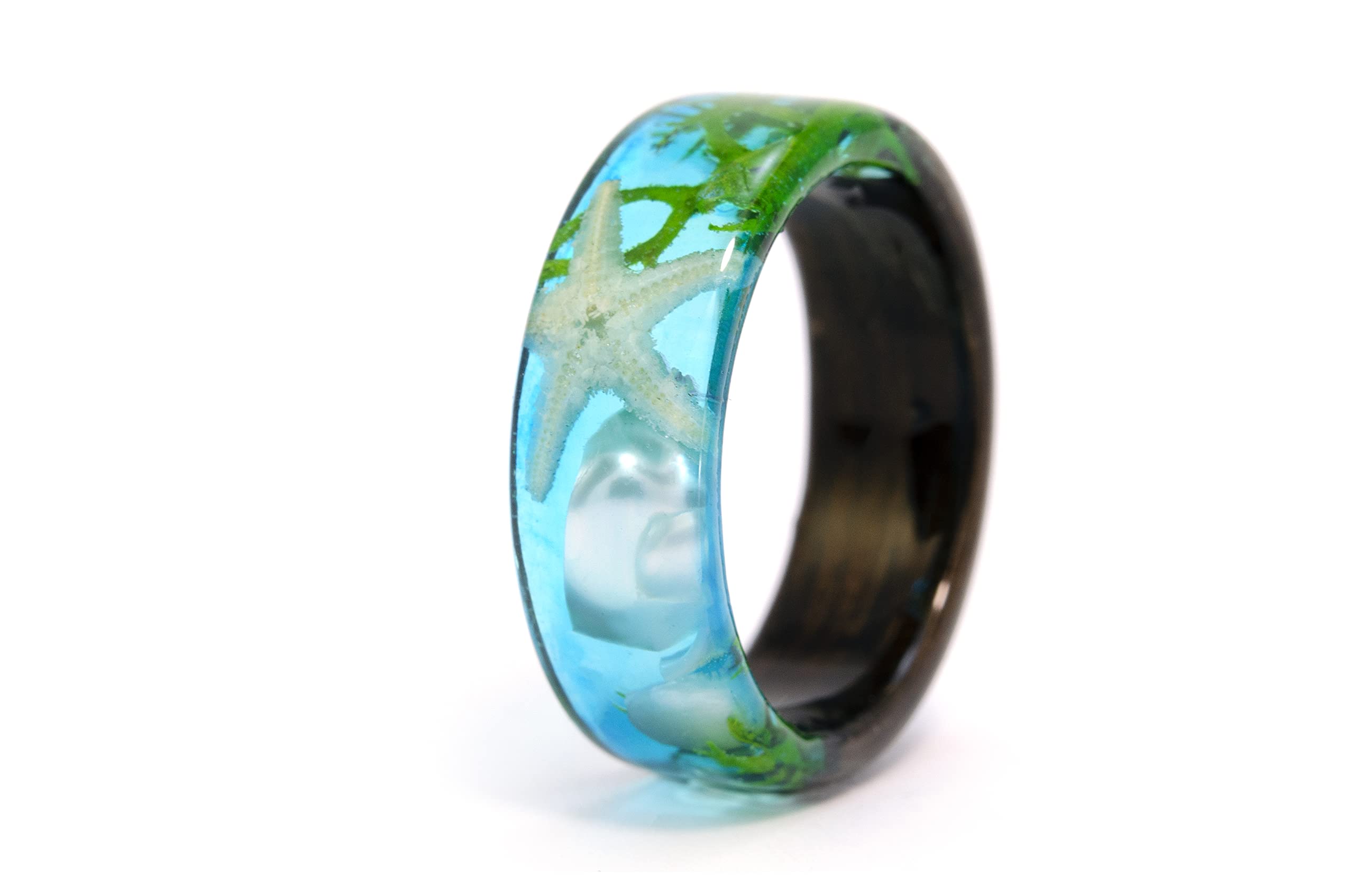Mermaid Ring with Starfish & Pearls for Ocean Lovers | Beach Jewelry