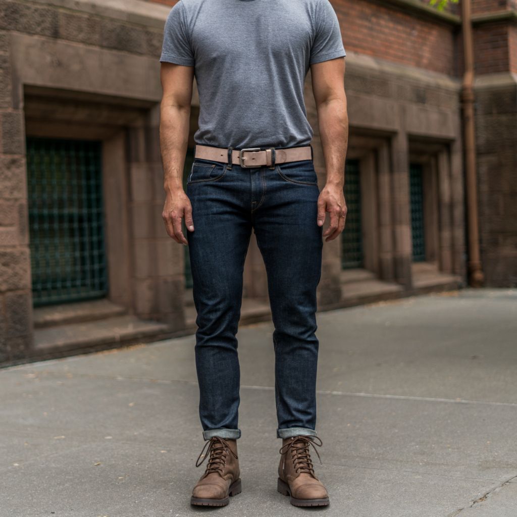 Men's Heritage Leather Belt - Genuine Full Grain Leather, Adjustable Buckle, Classic Country Road Style | Perfect for Casual Wear, Office & Outdoor Adventures