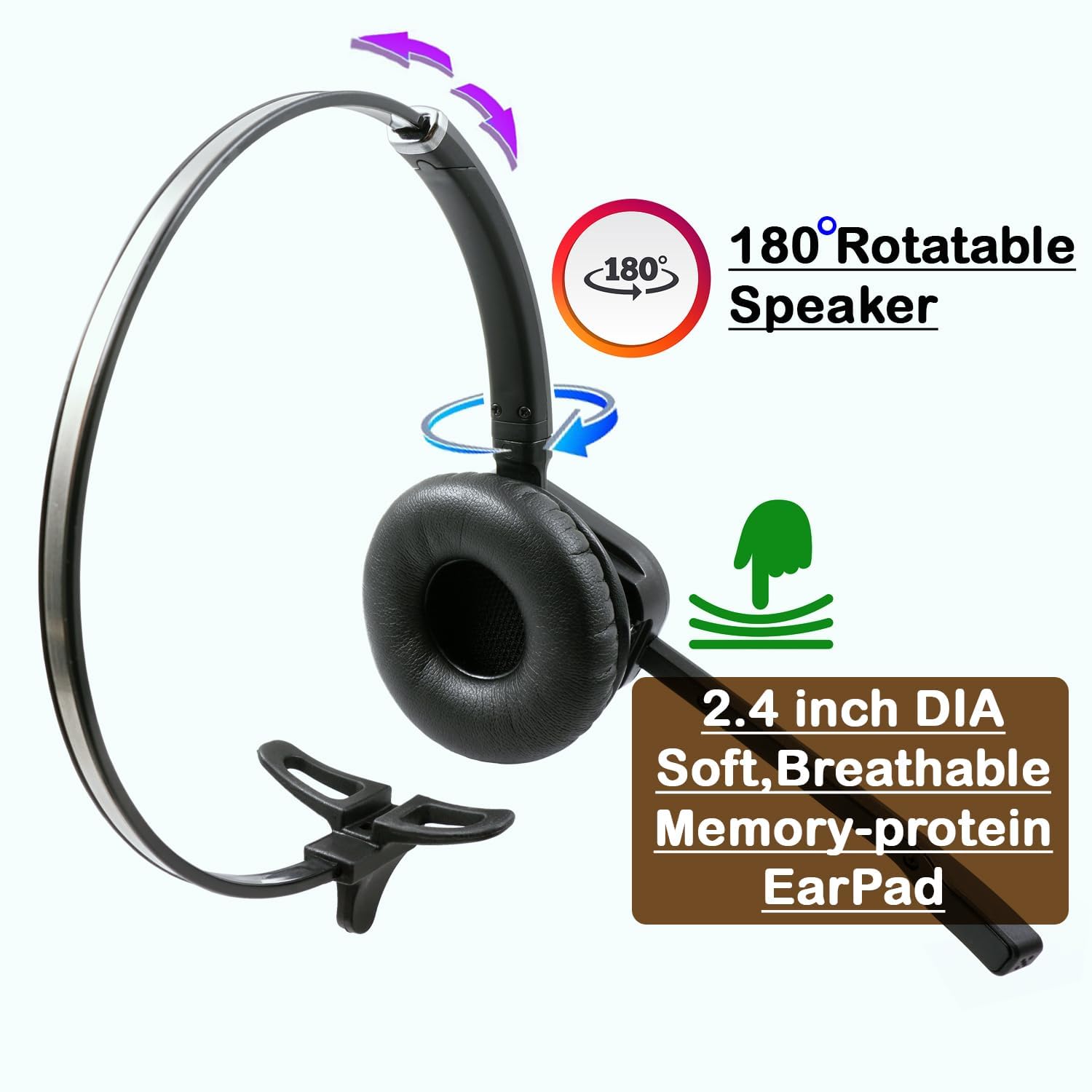 INNOTALK Wireless Headset for Office Desk Phone - Remote Hook Switch, 300ft Range, 10-Hour Battery Life (Explorer Model) - Perfect for Call Centers, Remote Work & Business Communications