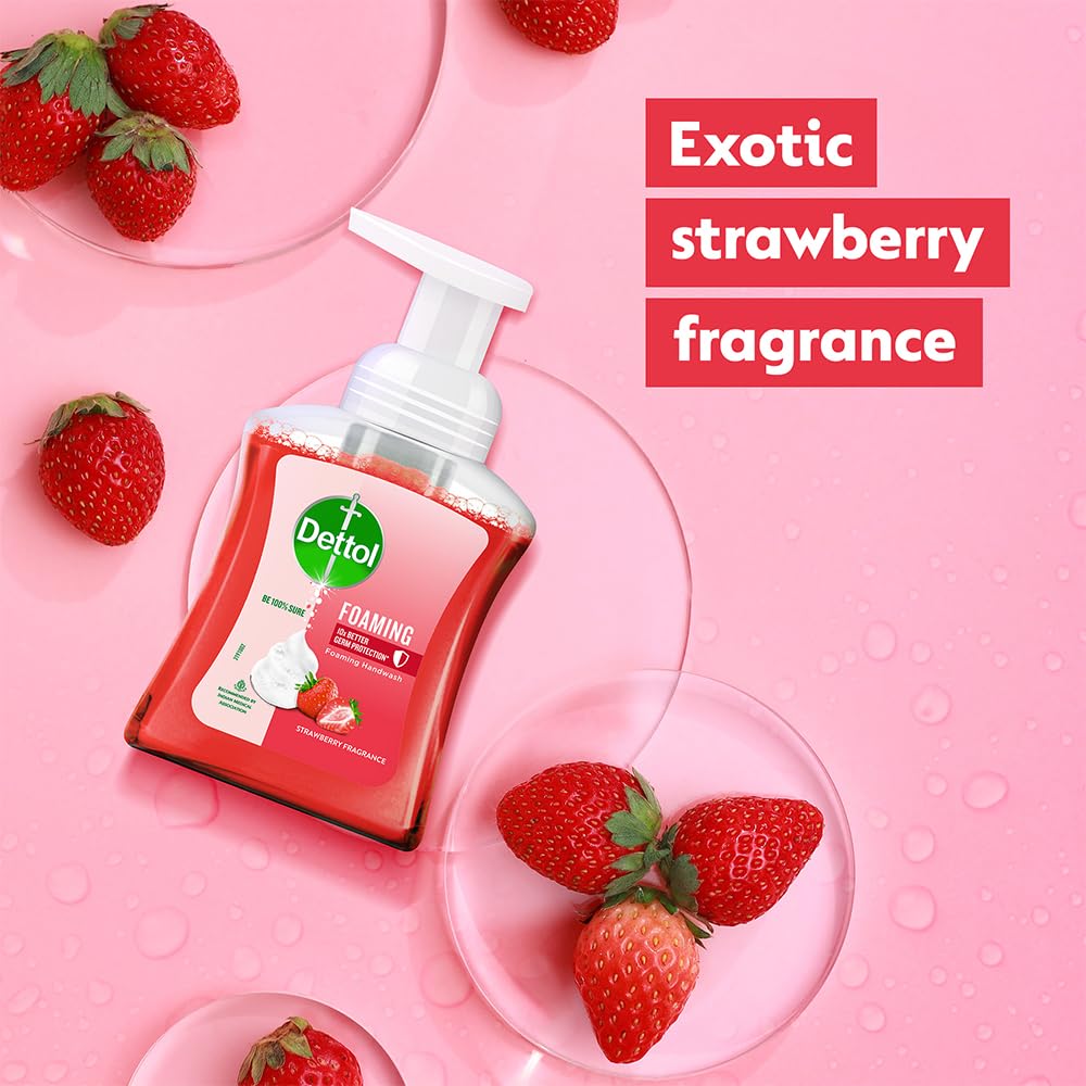 Dettol Foaming Hand Wash Refill Combo - Strawberry & Aloe Coconut (Pack of 2, 700ml Each) | Rich Lather, Moisturizing Formula, Gentle on Skin | Ideal for Home, Office & Travel Use