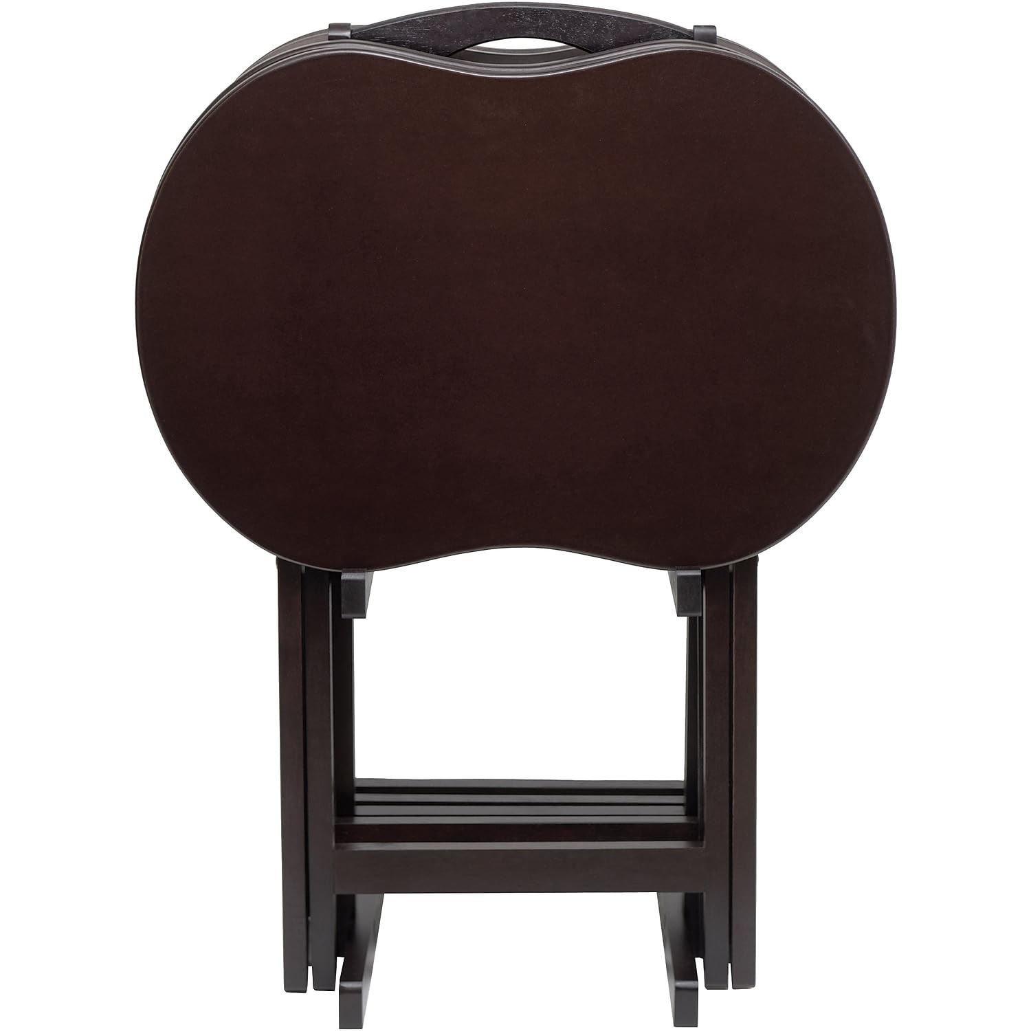 Winsome 23-inch TV Tray Table Set, 5-Piece Brown Folding Snack Stand for Living Room, Bedroom, or Office - Perfect for Meals, Laptops, and Crafts (92532)