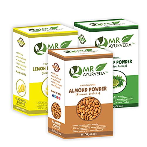 Almond Powder + Lemon Peel Powder + Neem Leaf Powder